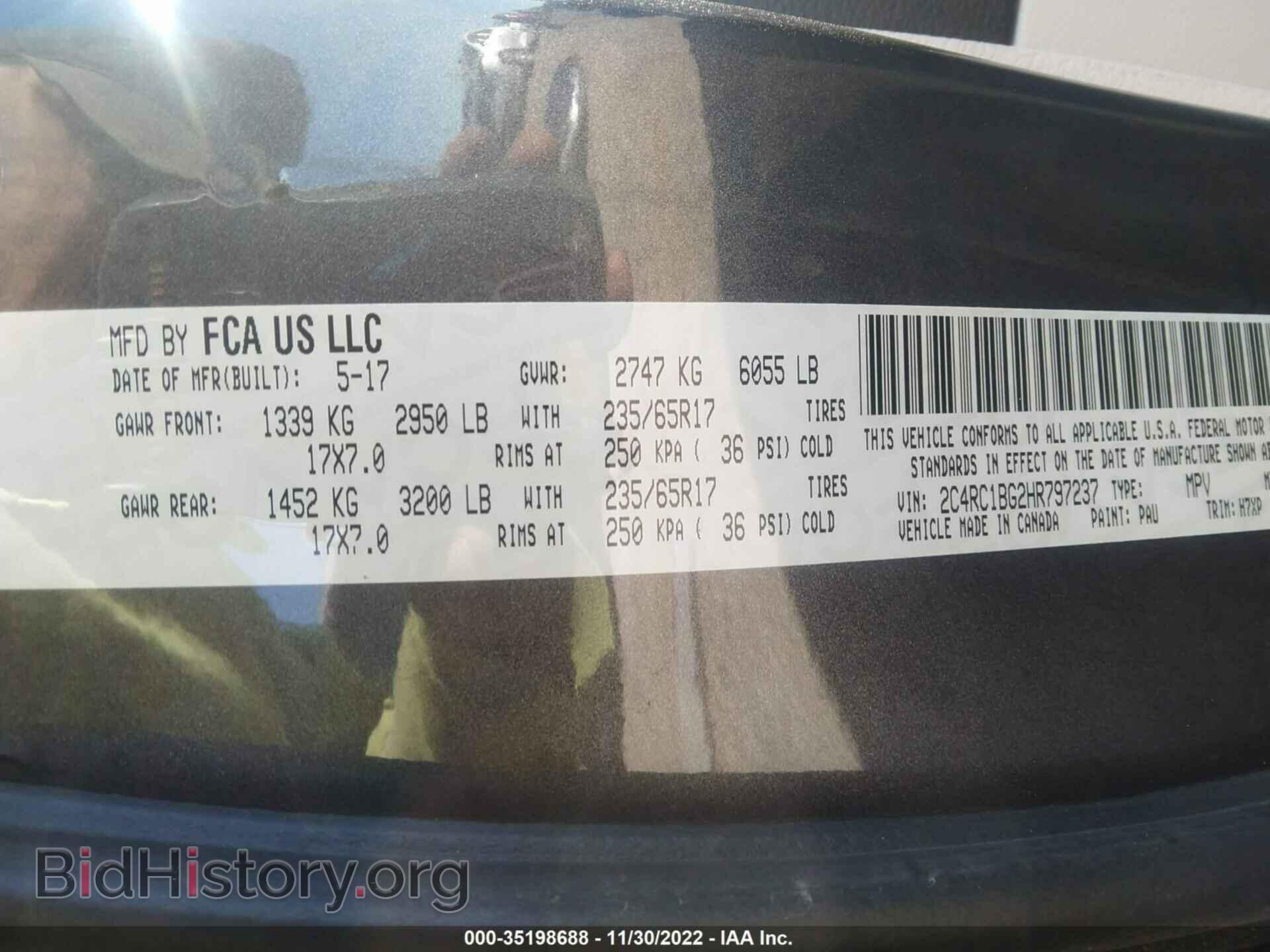 2017 CHRYSLER PACIFICA - VIN: 2C4RC1BG2HR797237 - Photo 4