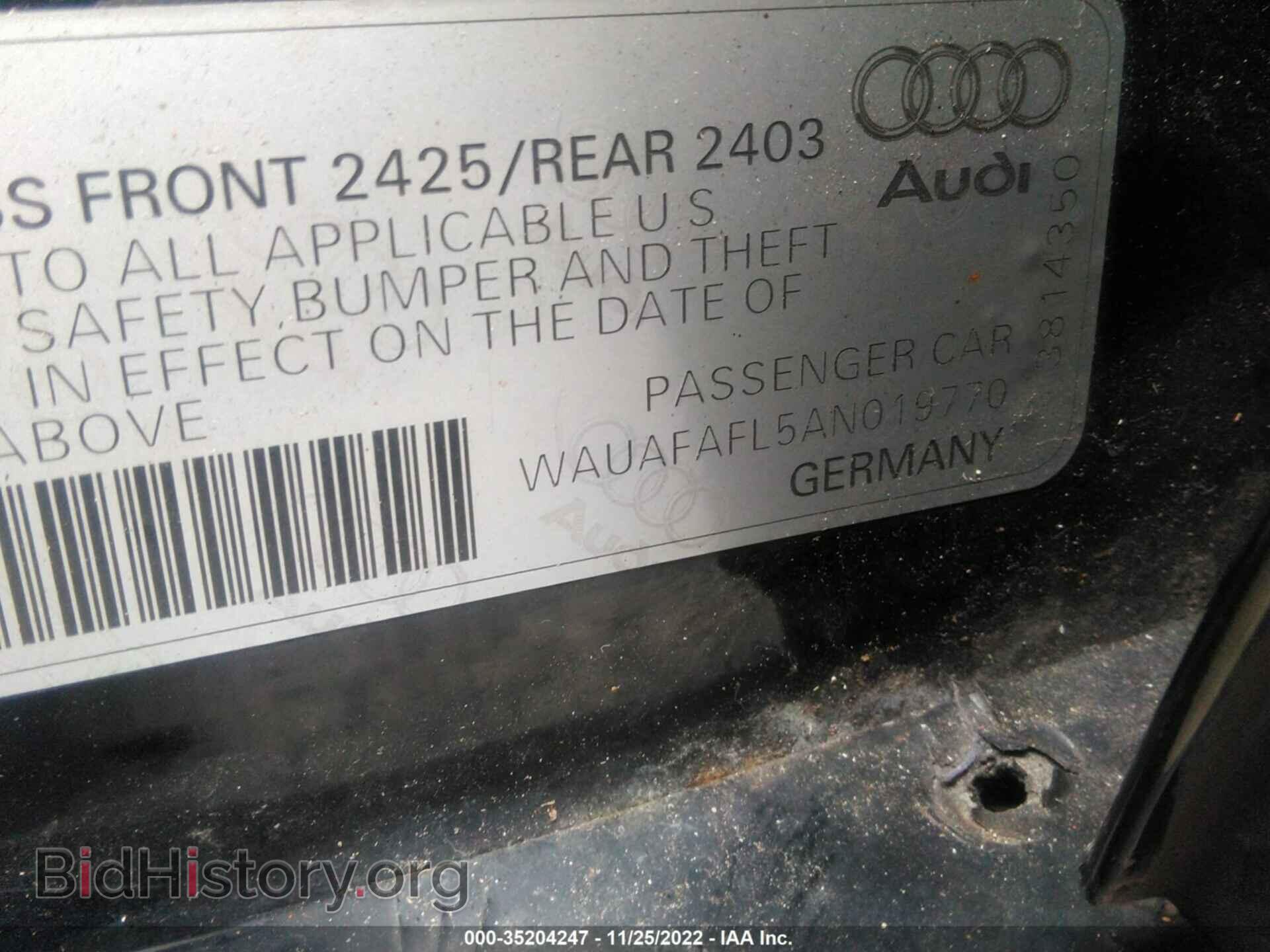 2010 AUDI A4 - VIN: WAUAFAFL5AN019770 - Фото 9