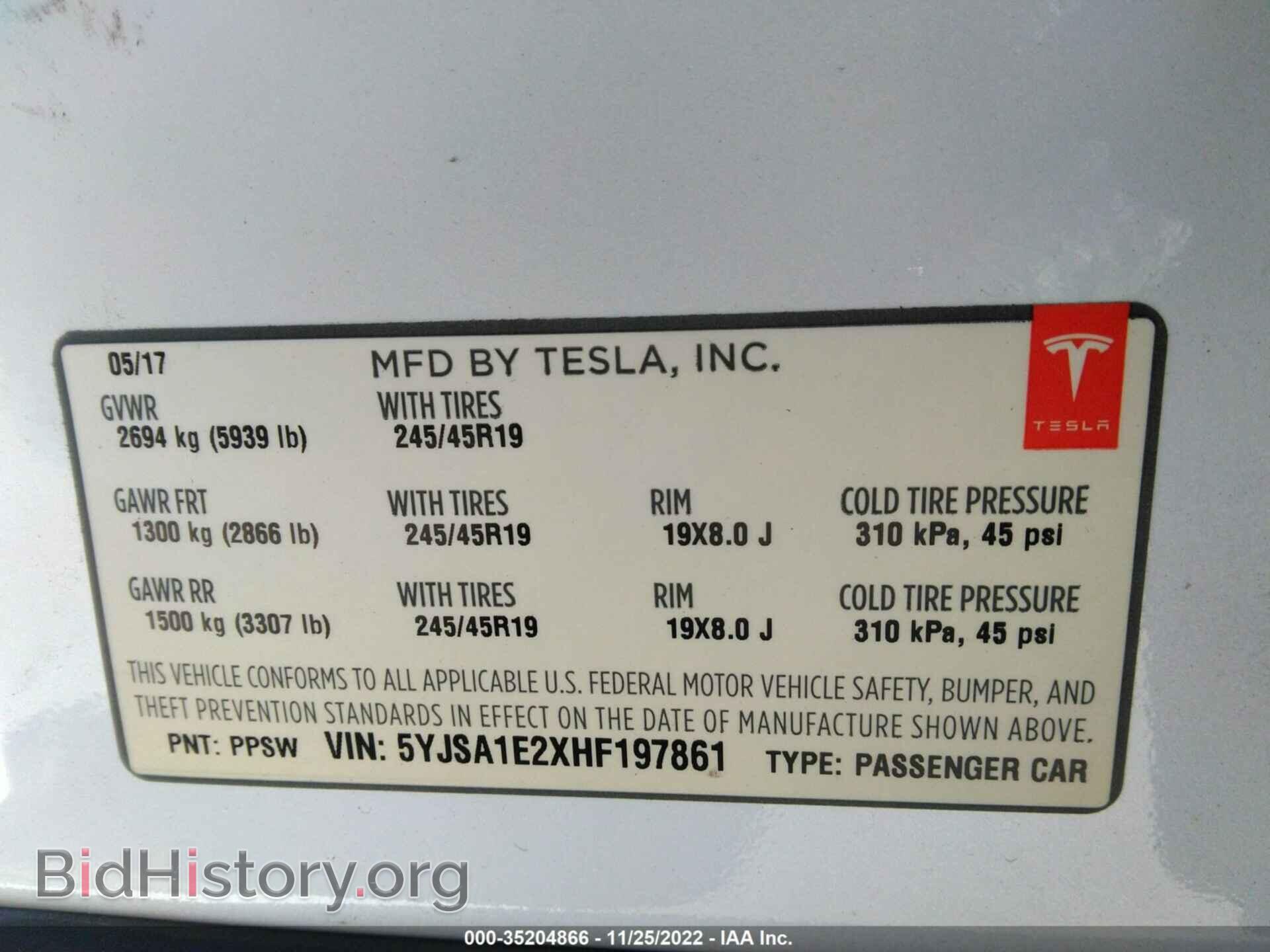 2017 TESLA MODEL S - VIN: 5YJSA1E2XHF197861 - Photo 9