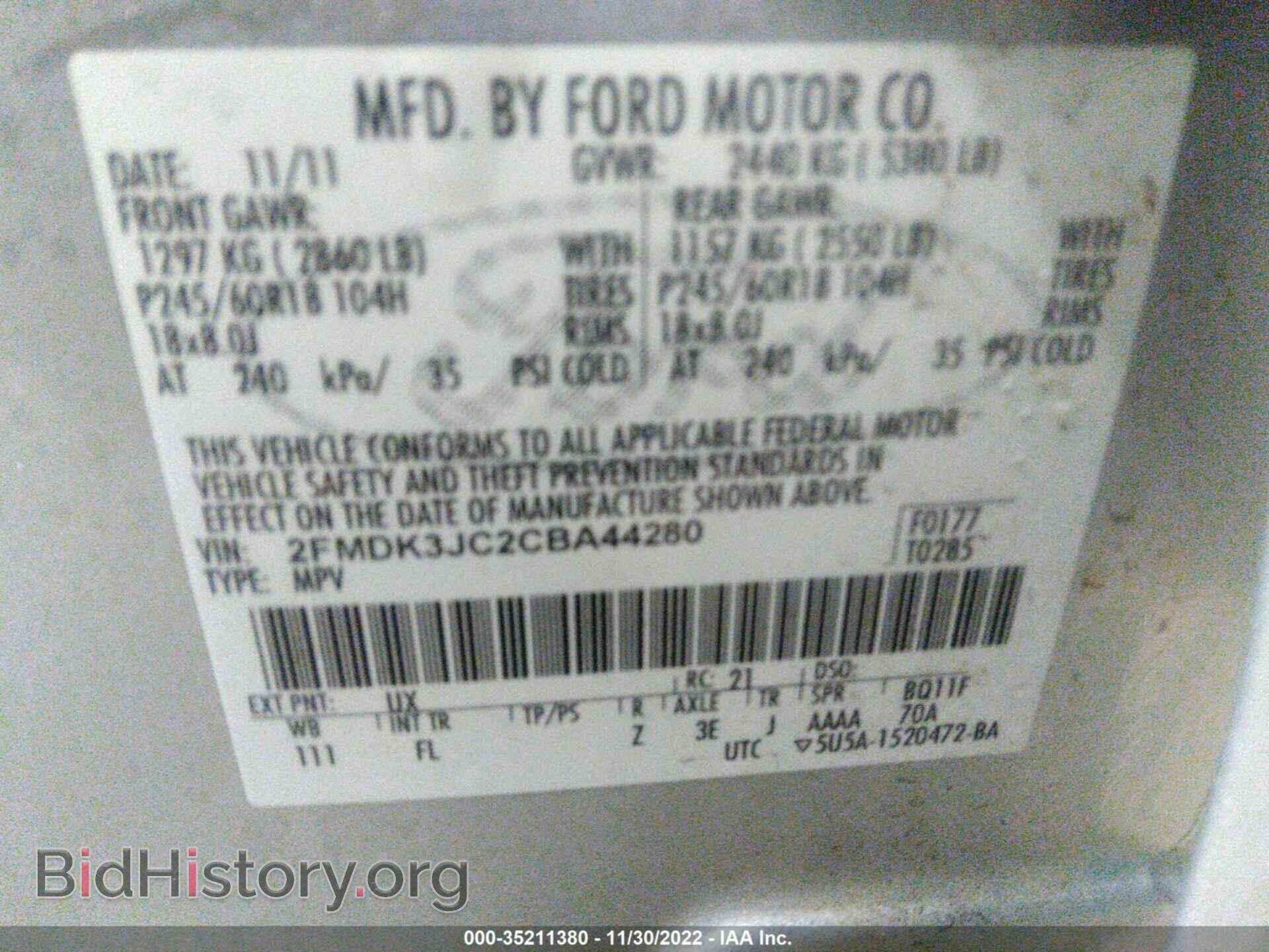2012 FORD EDGE - VIN: 2FMDK3JC2CBA44280 - Photo 9