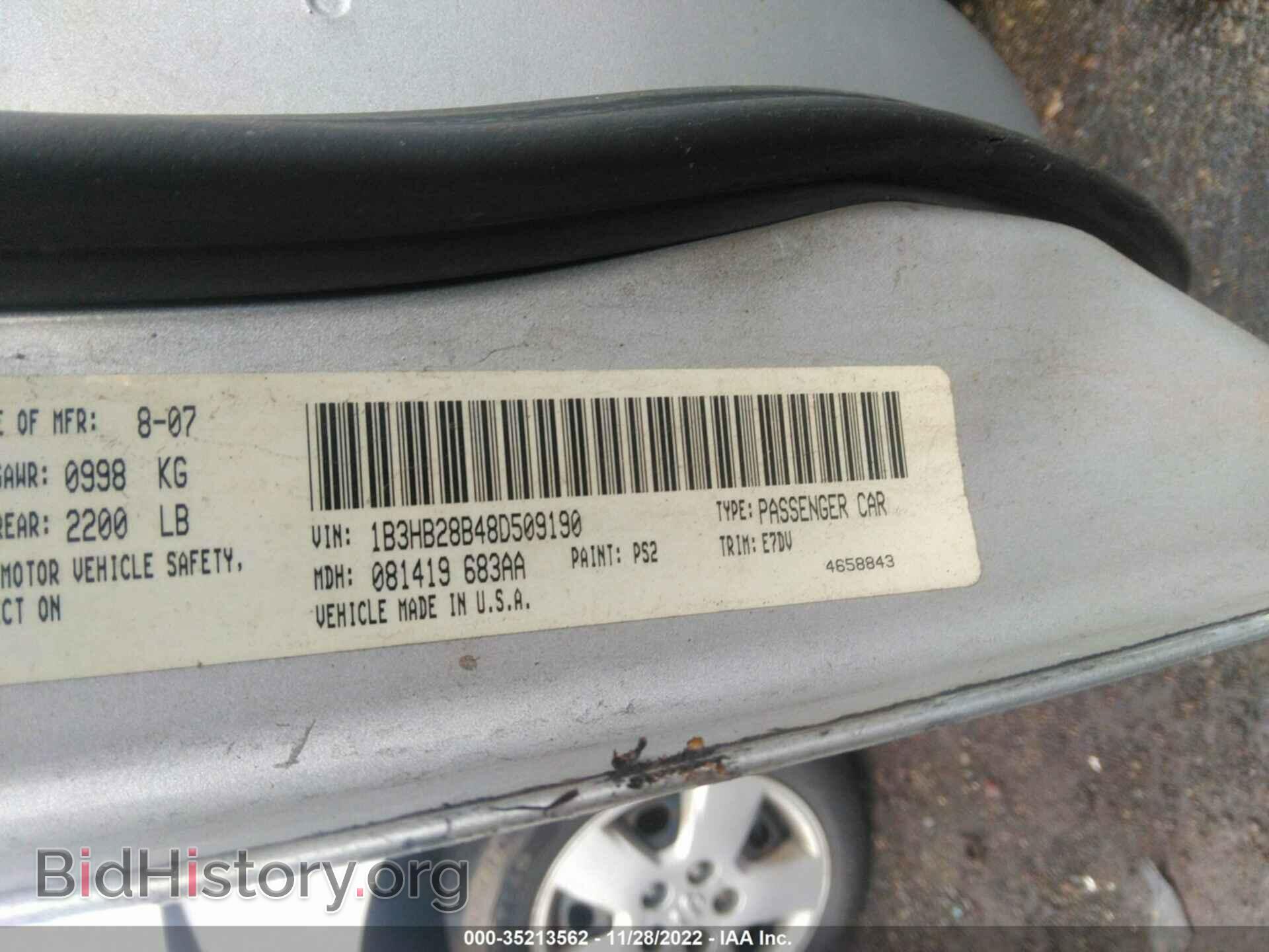 2008 DODGE CALIBER - VIN: 1B3HB28B48D509190 - Фото 9