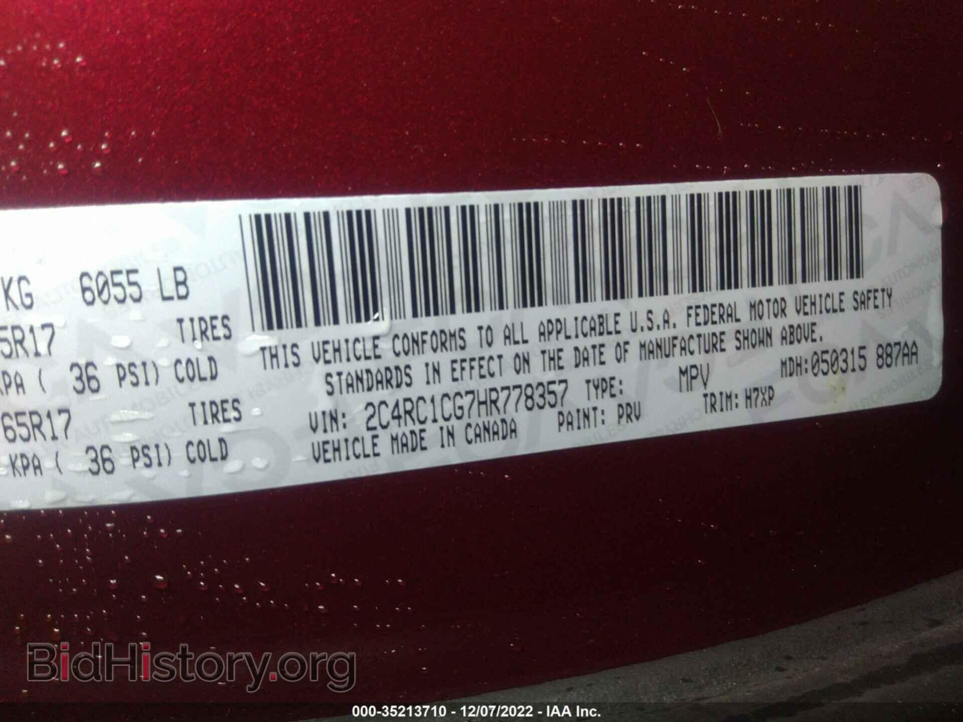 2017 CHRYSLER PACIFICA - VIN: 2C4RC1CG7HR778357 - Photo 9