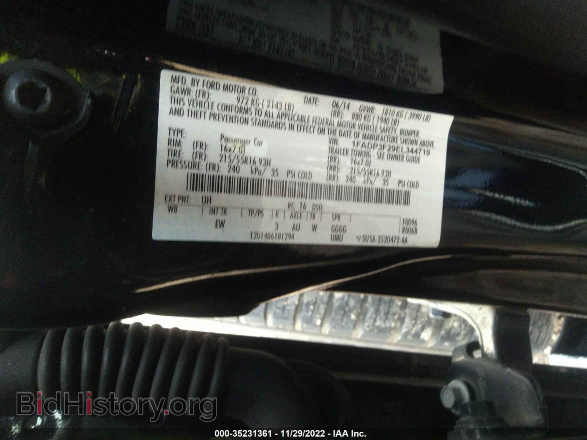 2014 FORD FOCUS - VIN: 1FADP3F29EL344719 - Фото 9