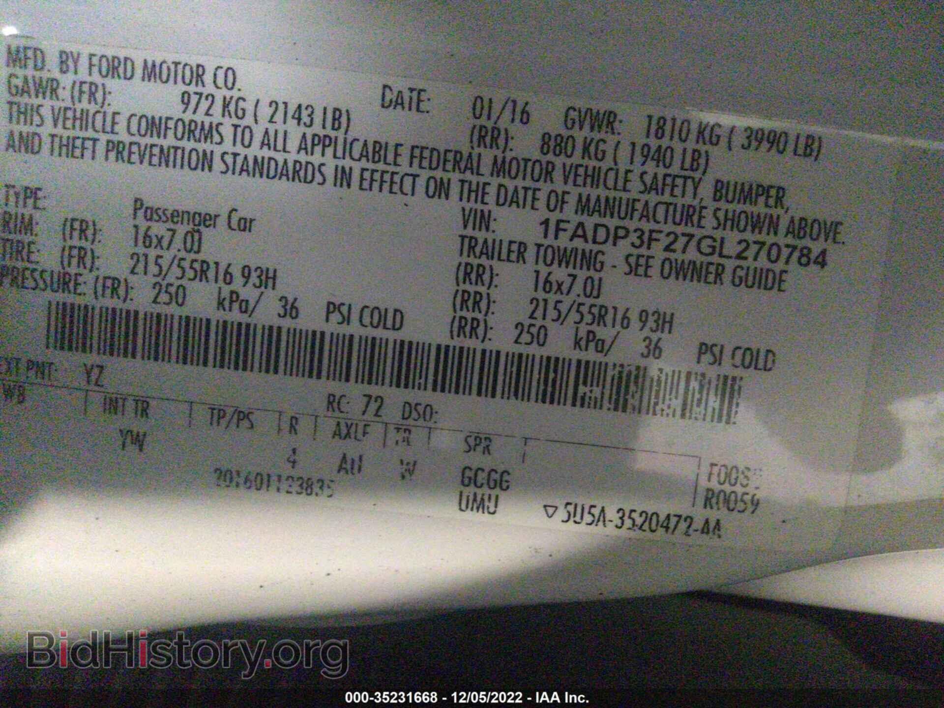 2016 FORD FOCUS - VIN: 1FADP3F27GL270784 - Фото 9