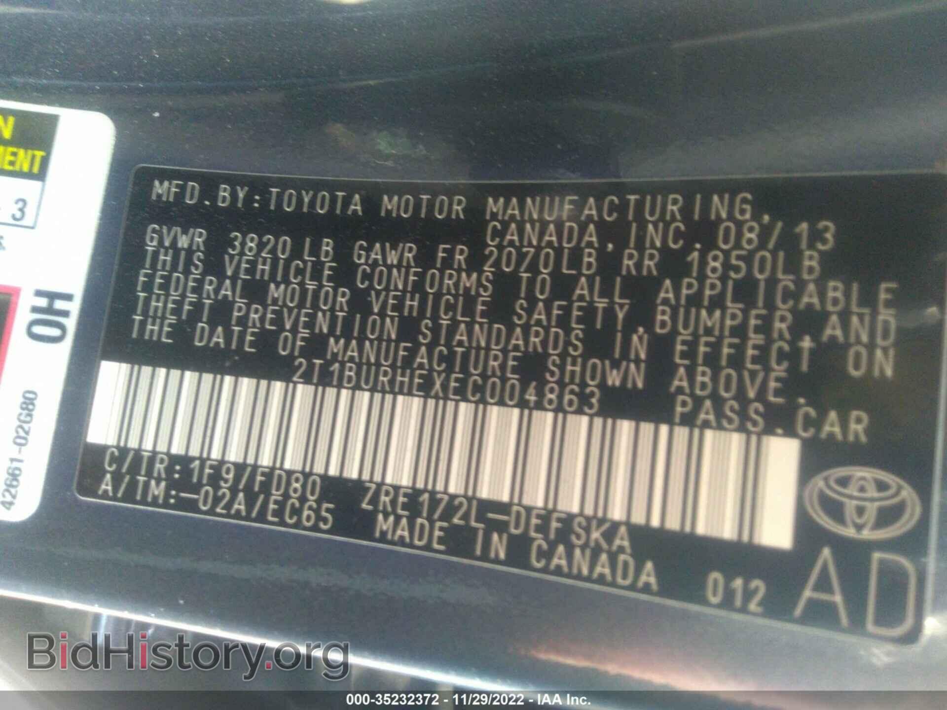 2014 TOYOTA COROLLA - VIN: 2T1BURHEXEC004863 - Photo 9
