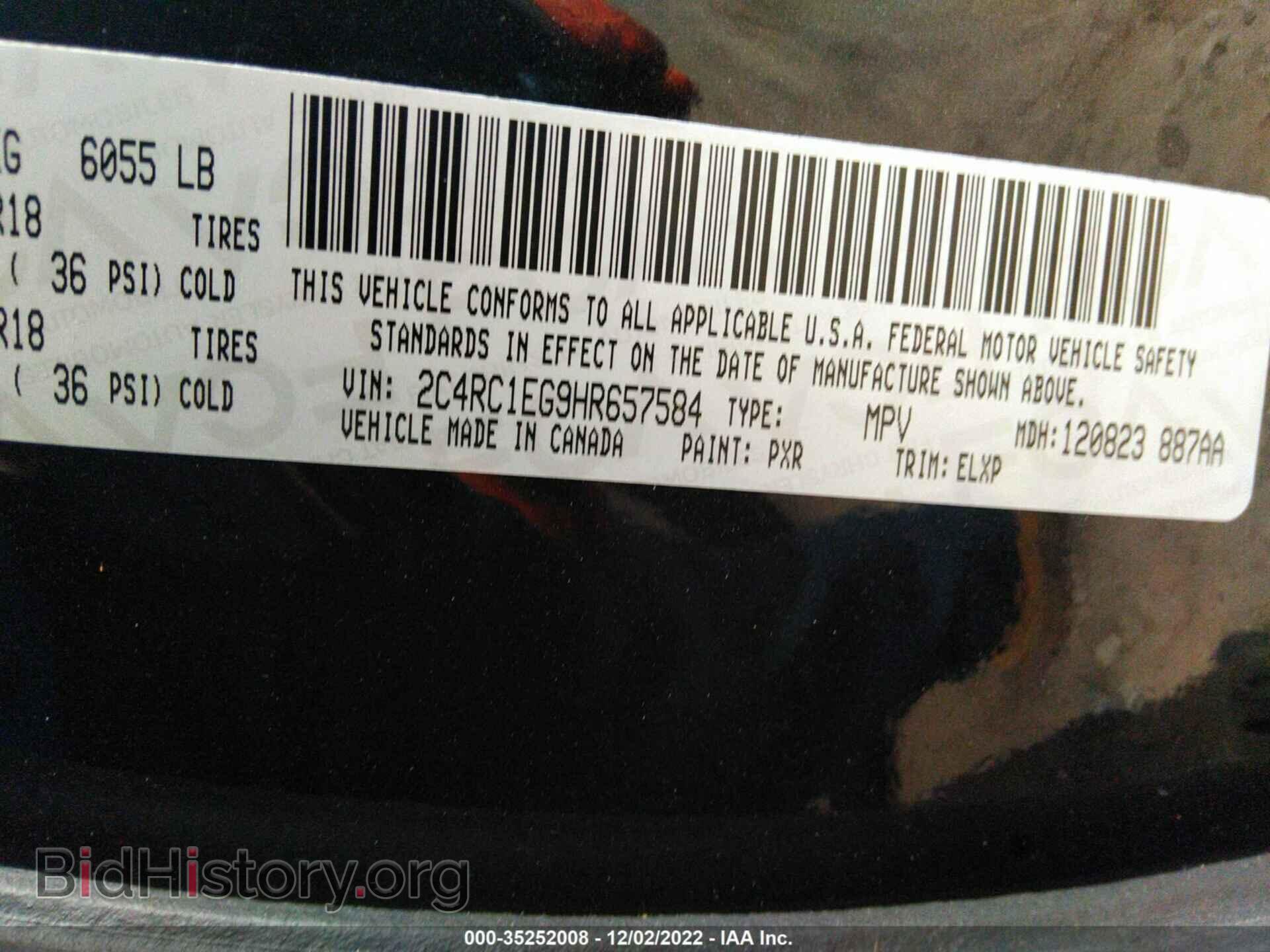 2017 CHRYSLER PACIFICA - VIN: 2C4RC1EG9HR657584 - Фото 9
