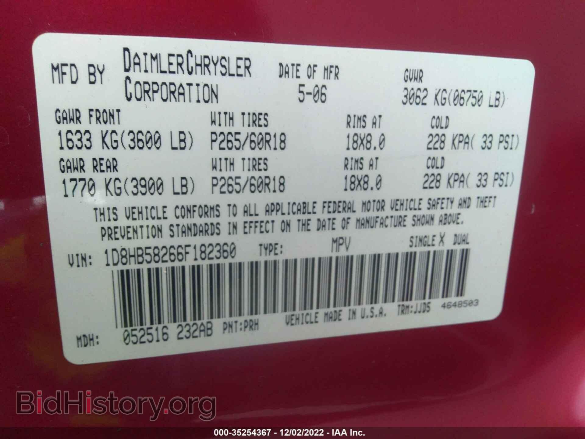 2006 DODGE DURANGO - VIN: 1D8HB58266F182360 - Фото 9