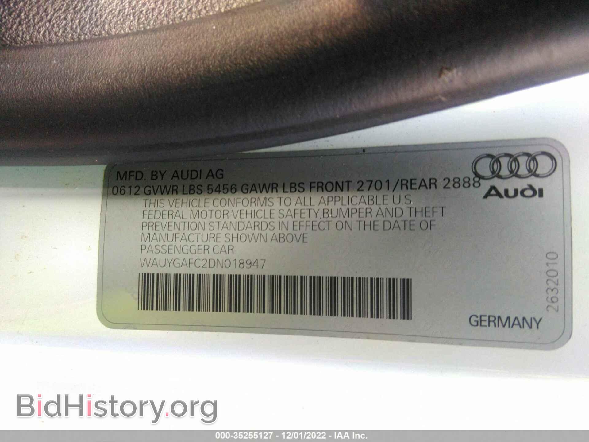 2013 AUDI A7 - VIN: WAUYGAFC2DN018947 - Фото 9