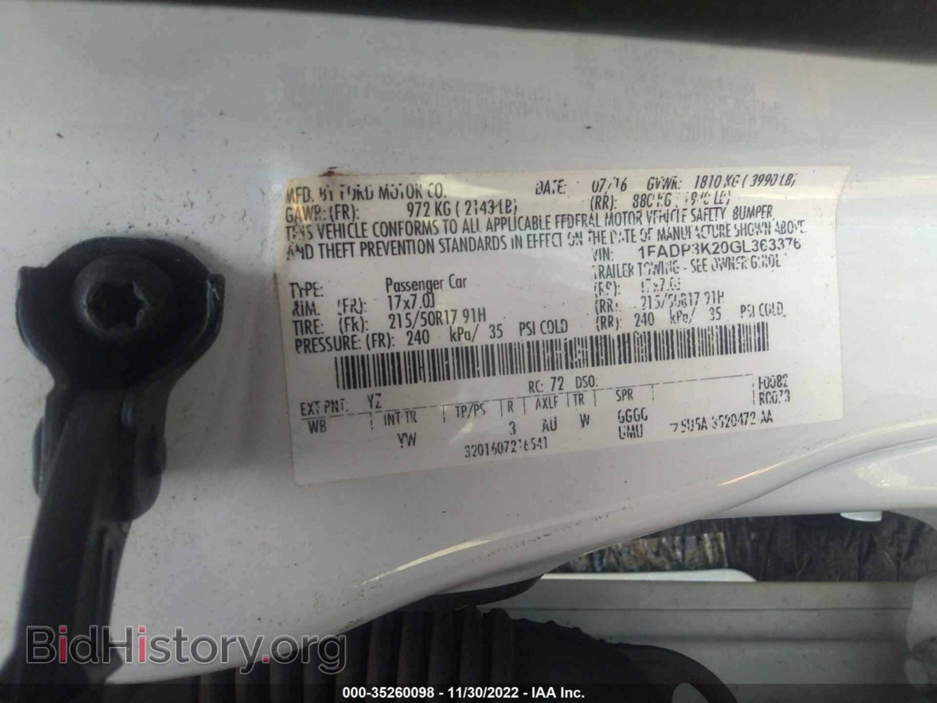 2016 FORD FOCUS - VIN: 1FADP3K20GL363376 - Фото 9