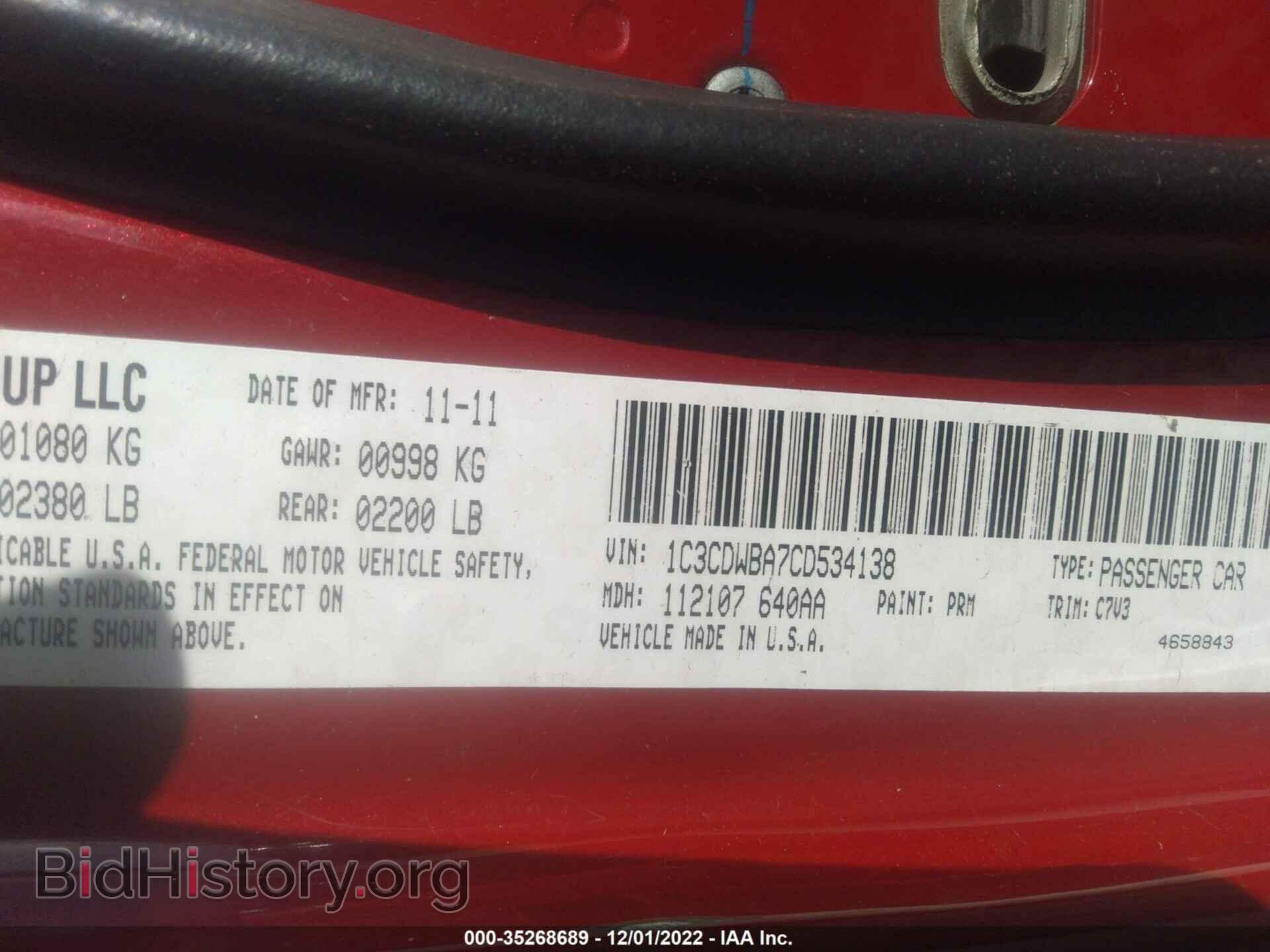 2012 DODGE CALIBER - VIN: 1C3CDWBA7CD534138 - Photo 9