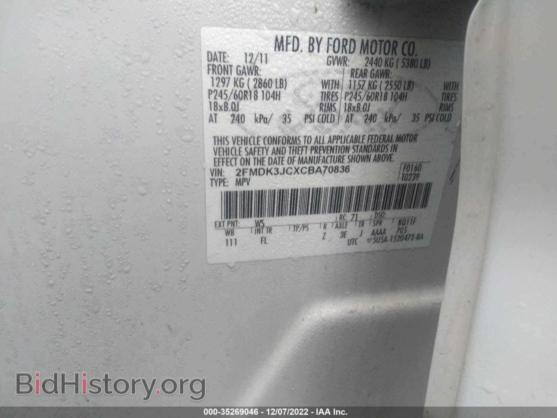 2012 FORD EDGE - VIN: 2FMDK3JCXCBA70836 - Photo 9