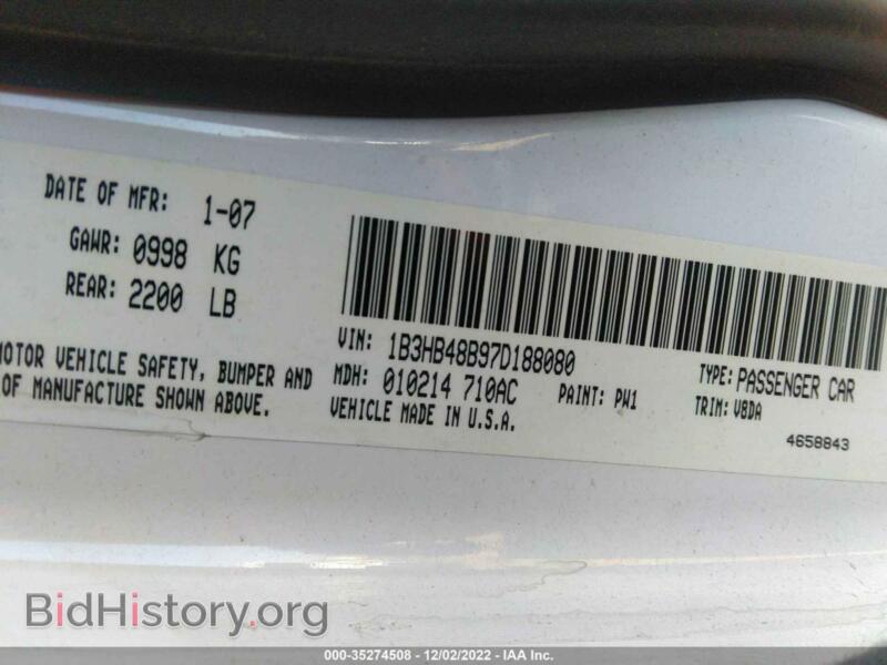 2007 Dodge CALIBER (VIN 1B3HB48B97D188080) — photo 9 of 10