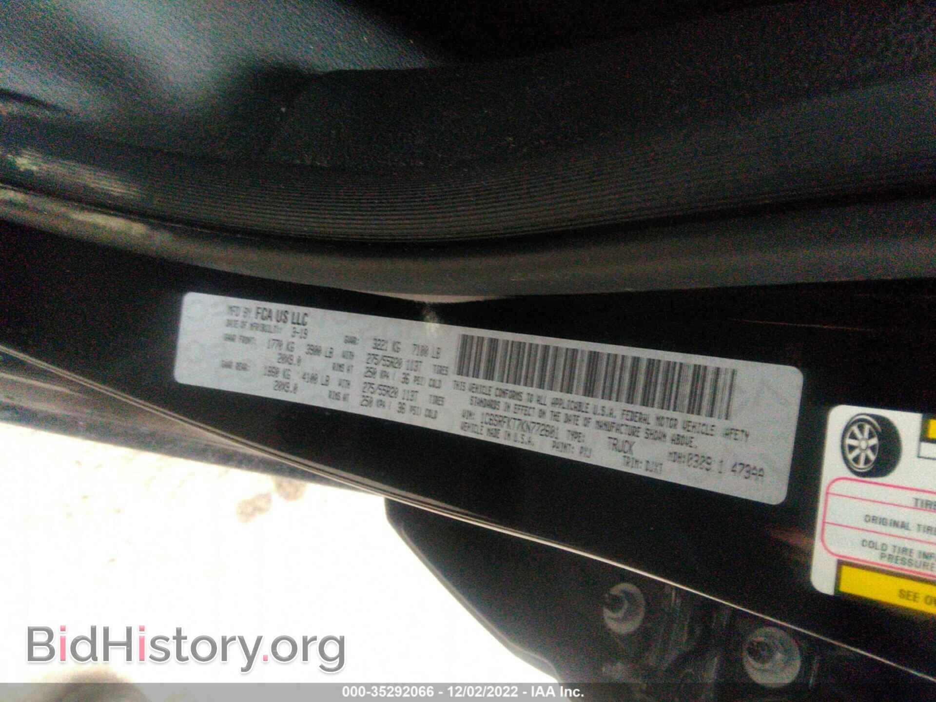 2019 RAM 1500 - VIN: 1C6SRFKT7KN772601 - Фото 9