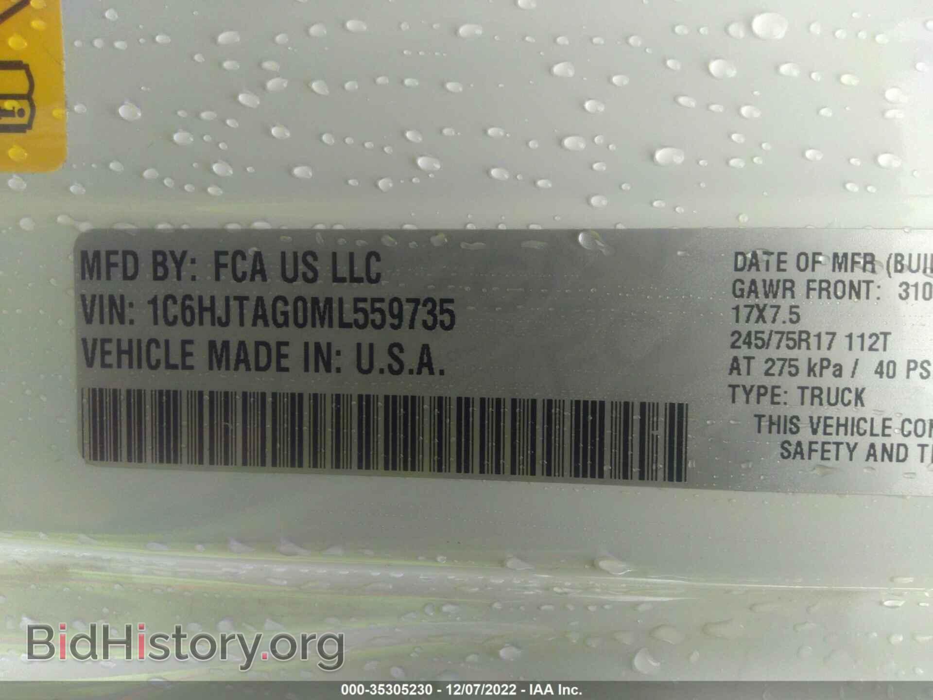 2021 JEEP GLADIATOR - VIN: 1C6HJTAG0ML559735 - Фото 9