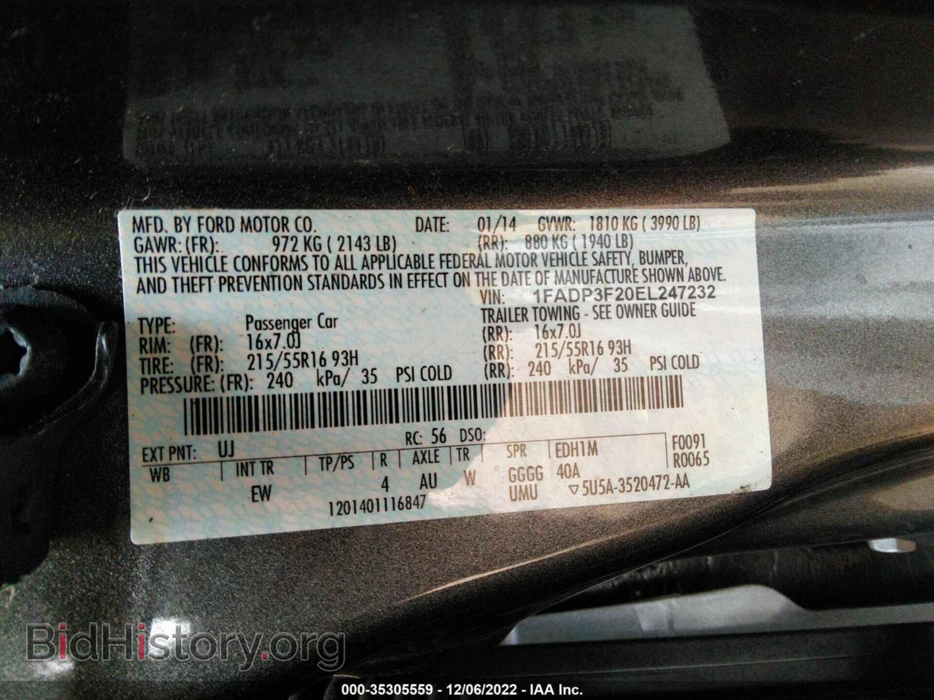 2014 FORD FOCUS - VIN: 1FADP3F20EL247232 - Фото 9