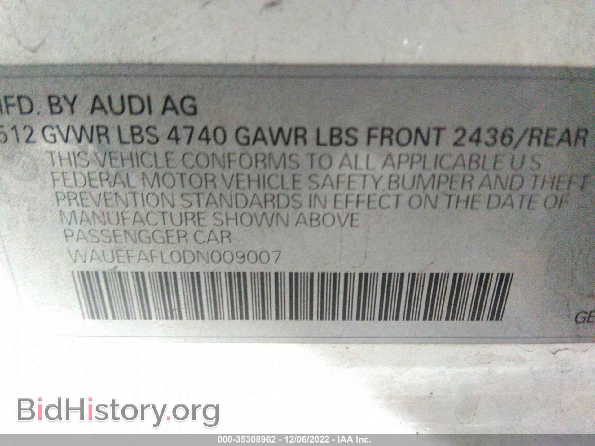 2013 AUDI A4 - VIN: WAUEFAFL0DN009007 - Photo 9