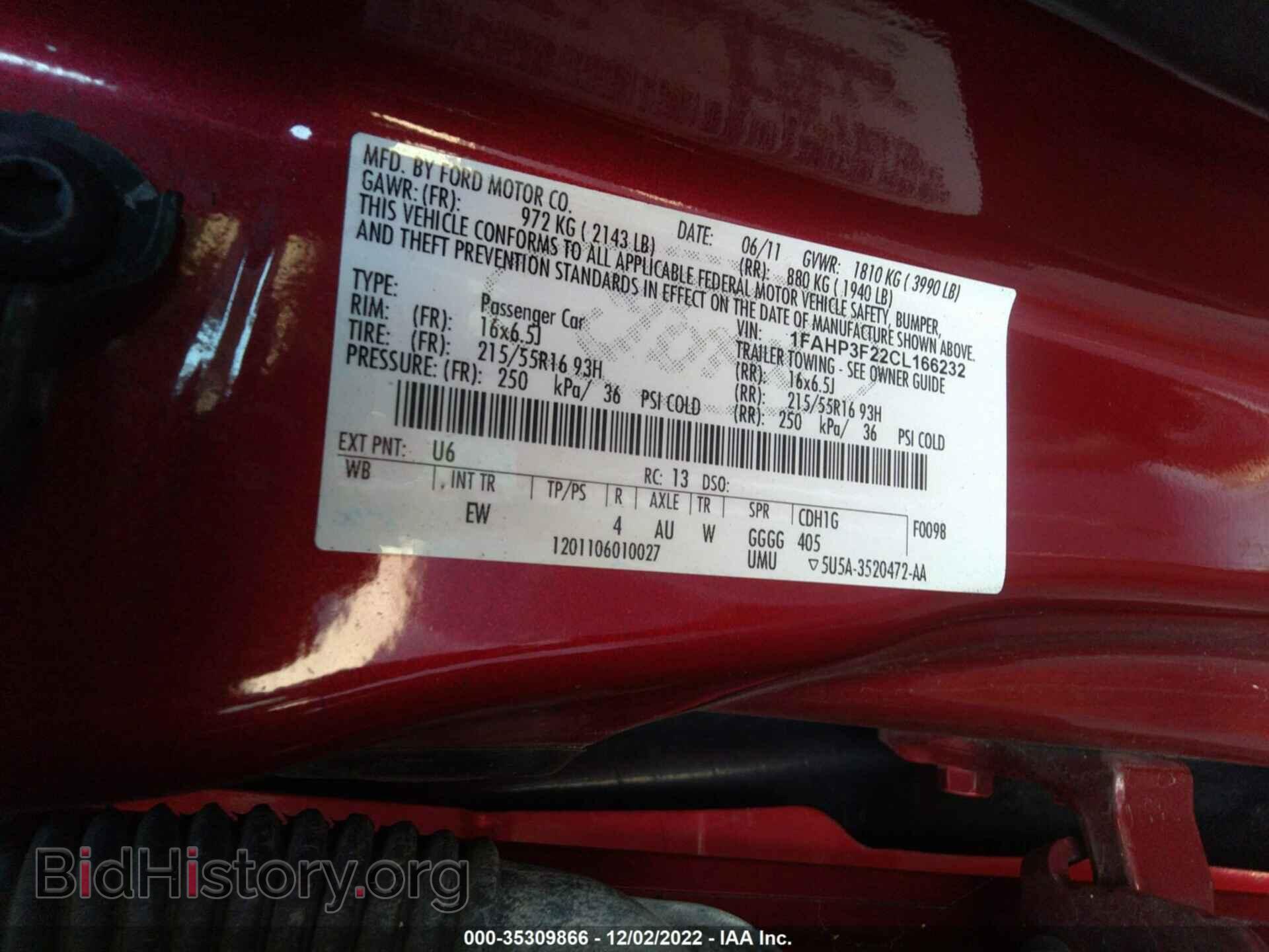 2012 FORD FOCUS - VIN: 1FAHP3F22CL166232 - Фото 9