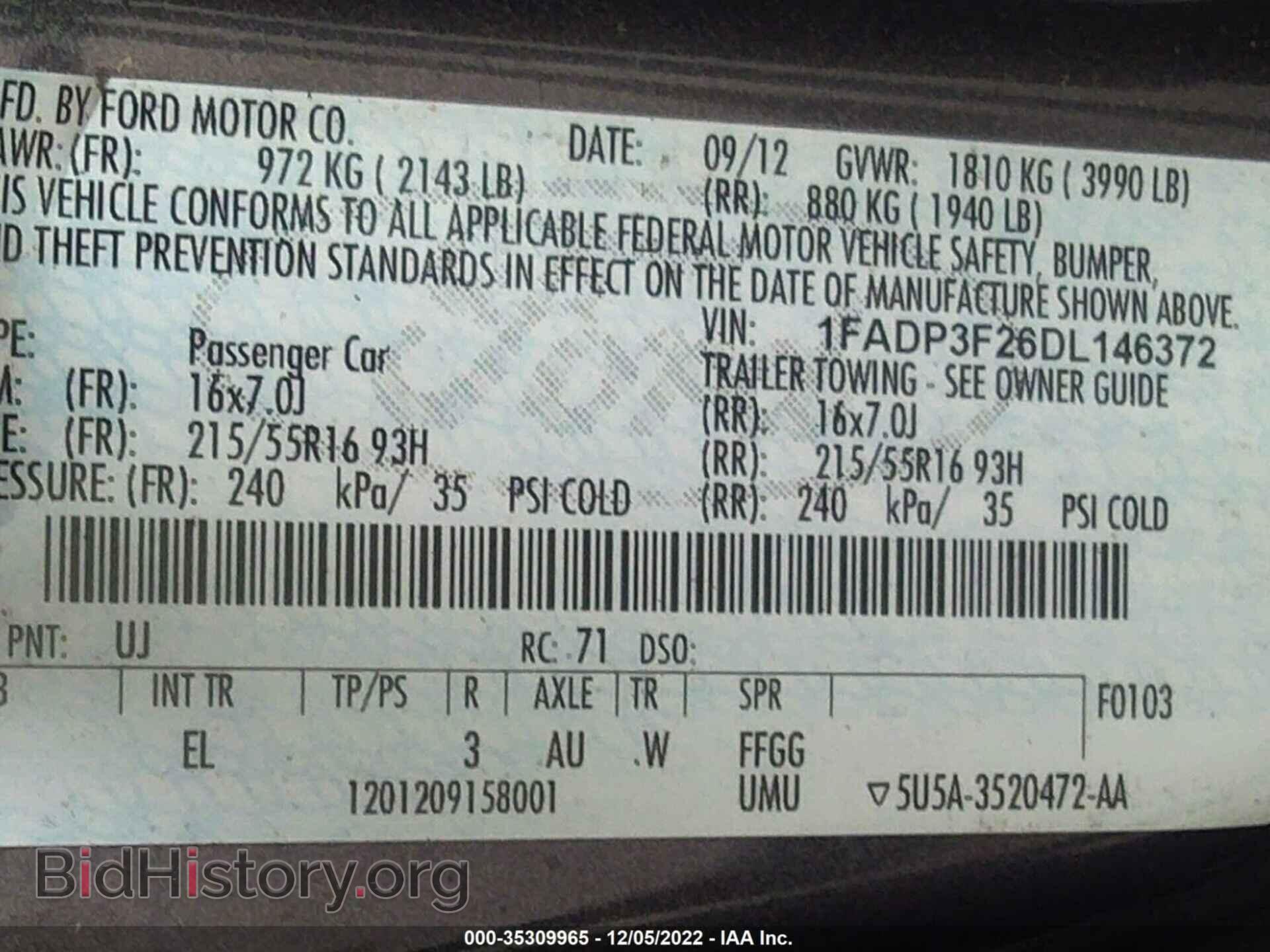 2013 FORD FOCUS - VIN: 1FADP3F26DL146372 - Фото 9