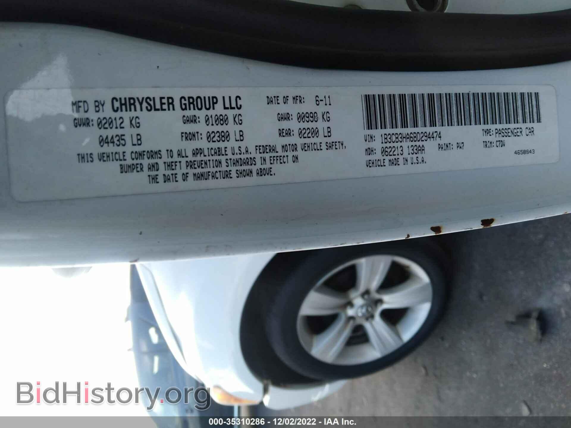 2011 DODGE CALIBER - VIN: 1B3CB3HA6BD294474 - Фото 9