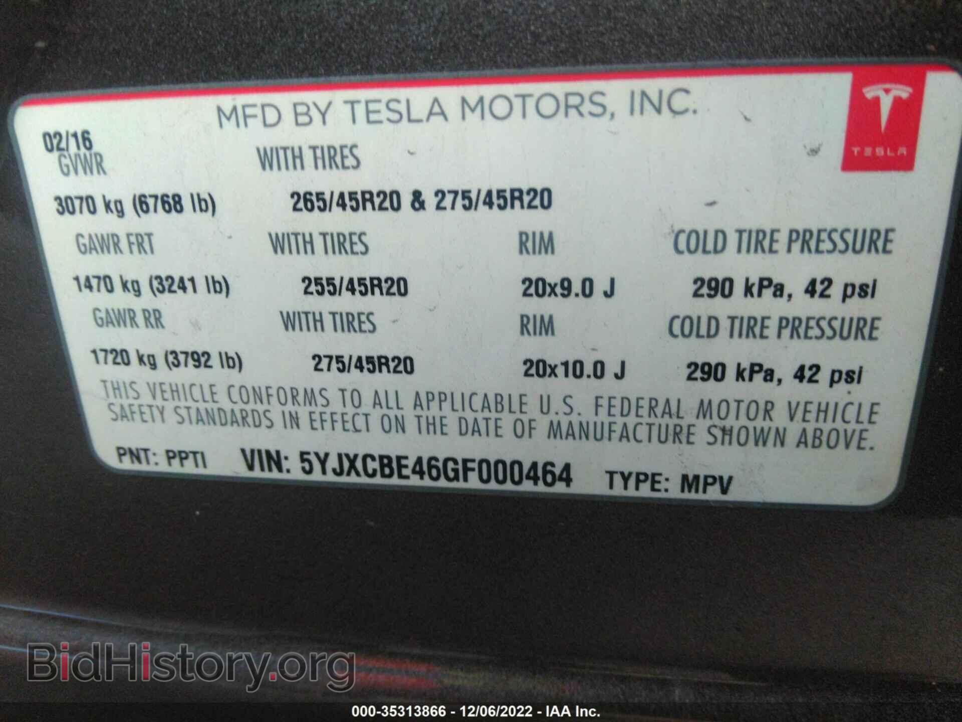 2016 TESLA MODEL X - VIN: 5YJXCBE46GF000464 - Photo 9