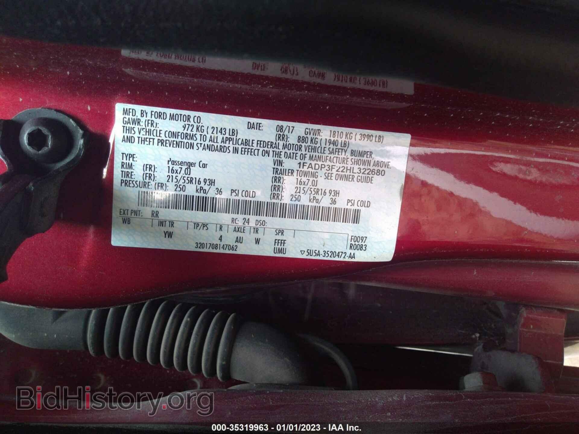 2017 FORD FOCUS - VIN: 1FADP3F22HL322680 - Фото 9