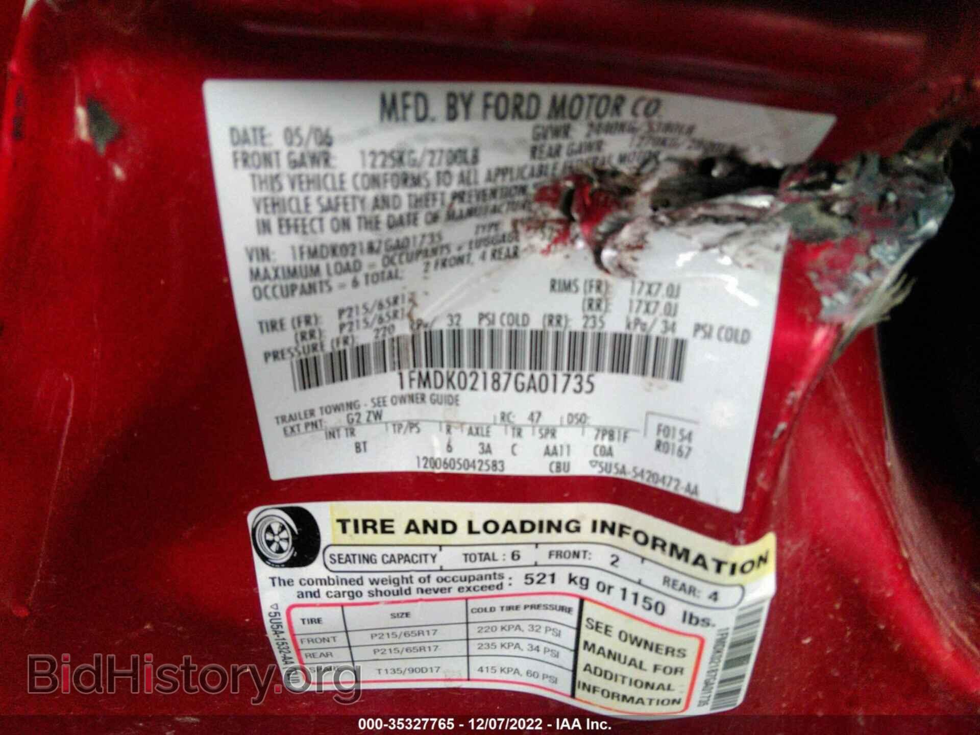 2007 FORD FREESTYLE - VIN: 1FMDK02187GA01735 - Photo 9