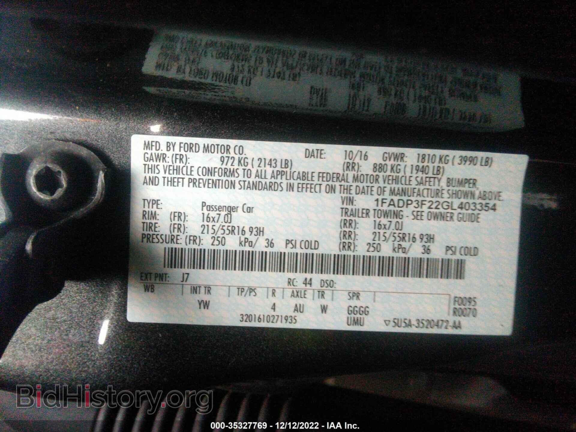 2016 FORD FOCUS - VIN: 1FADP3F22GL403354 - Photo 9