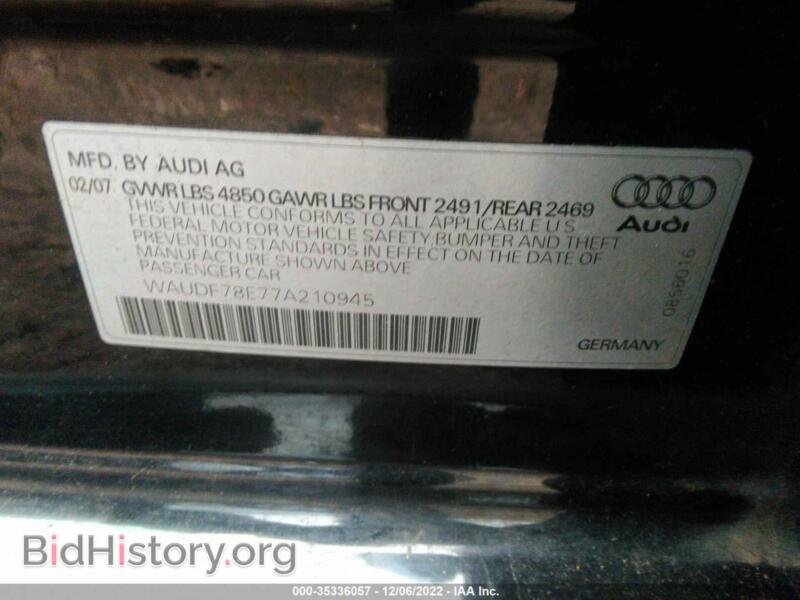 2007 Audi A4 (VIN WAUDF78E77A210945) — фото 9 из 11