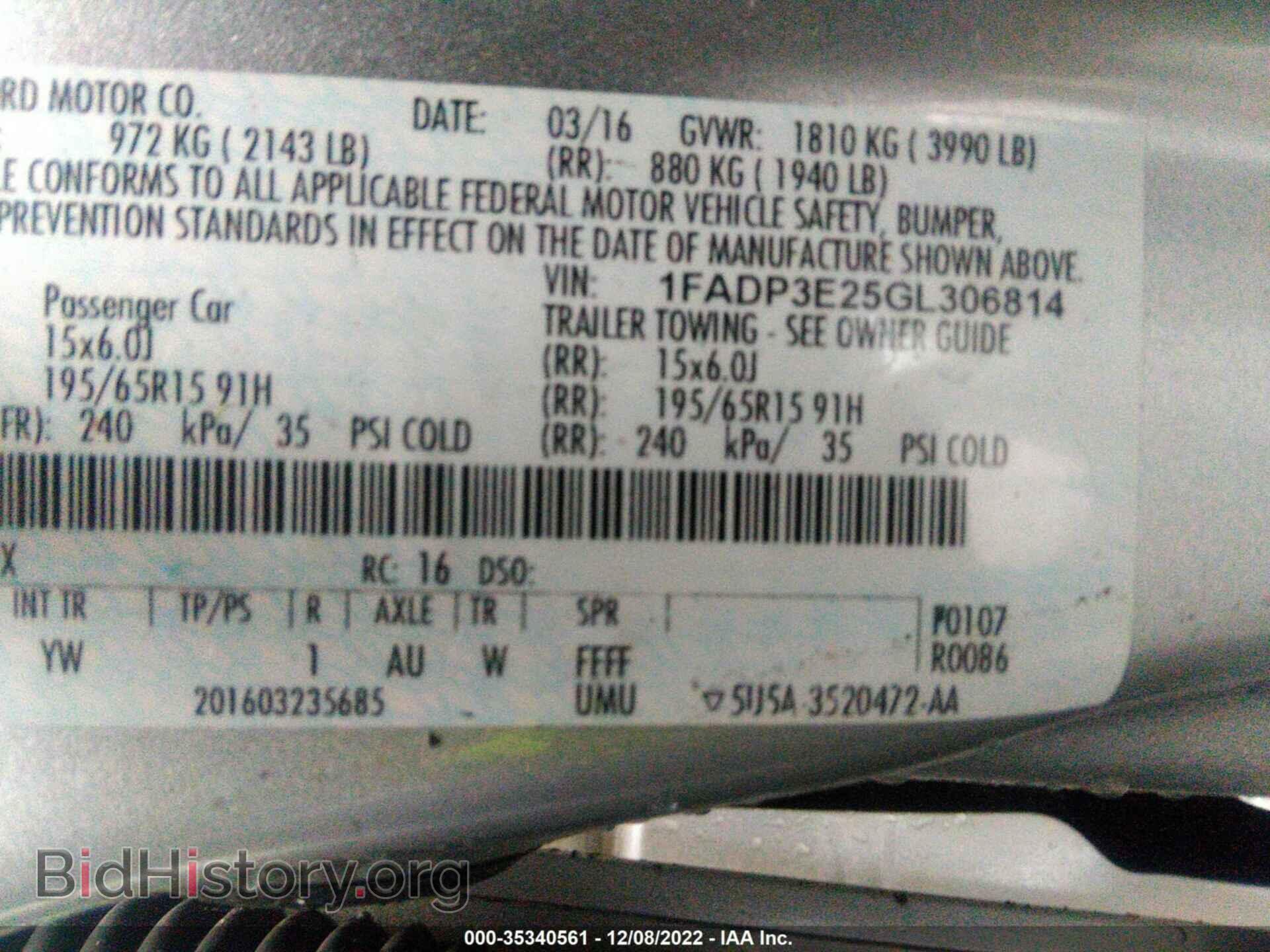2016 FORD FOCUS - VIN: 1FADP3E25GL306814 - Фото 9