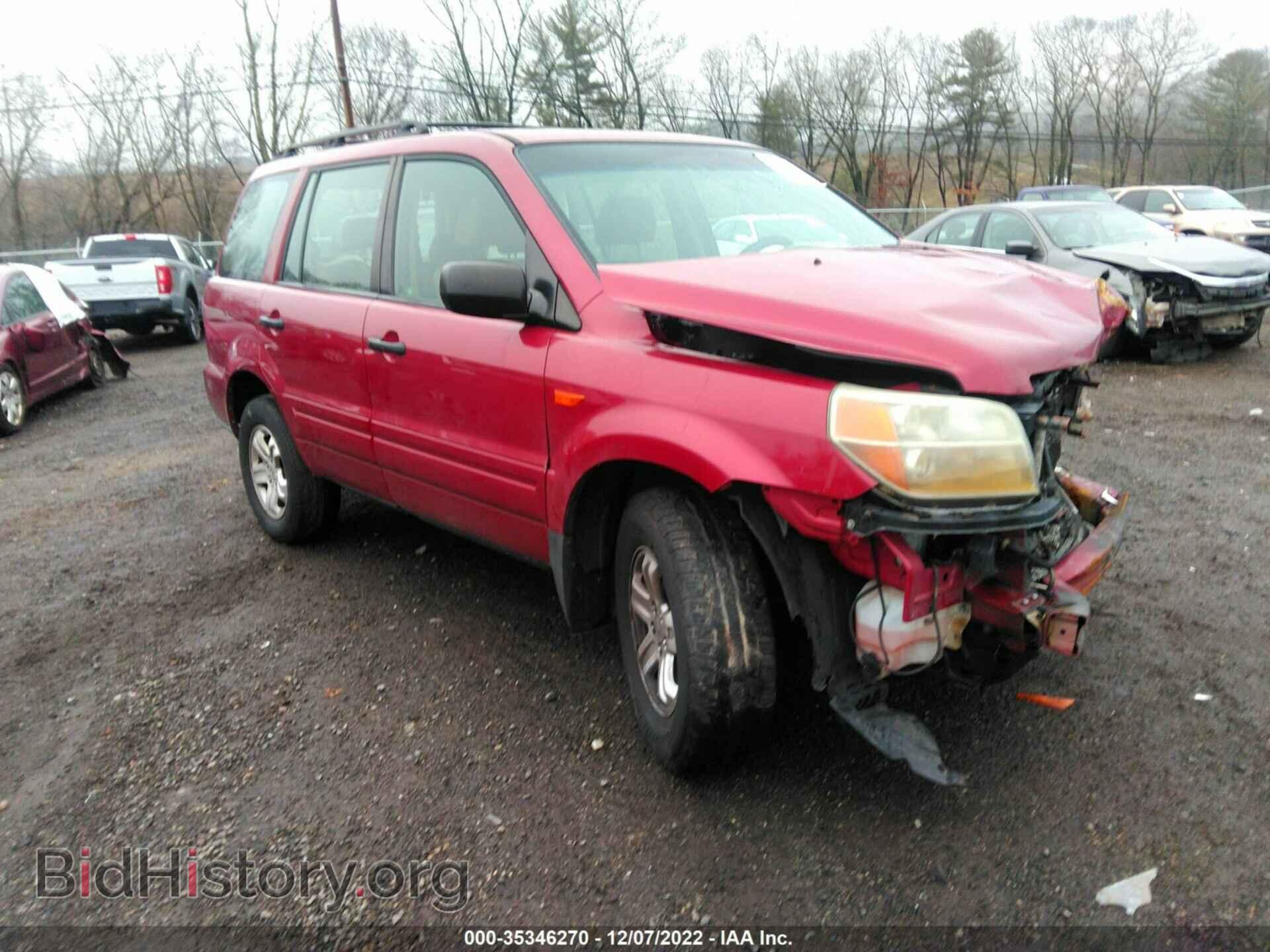 Photo 5FNYF18196B018592 - HONDA PILOT 2006