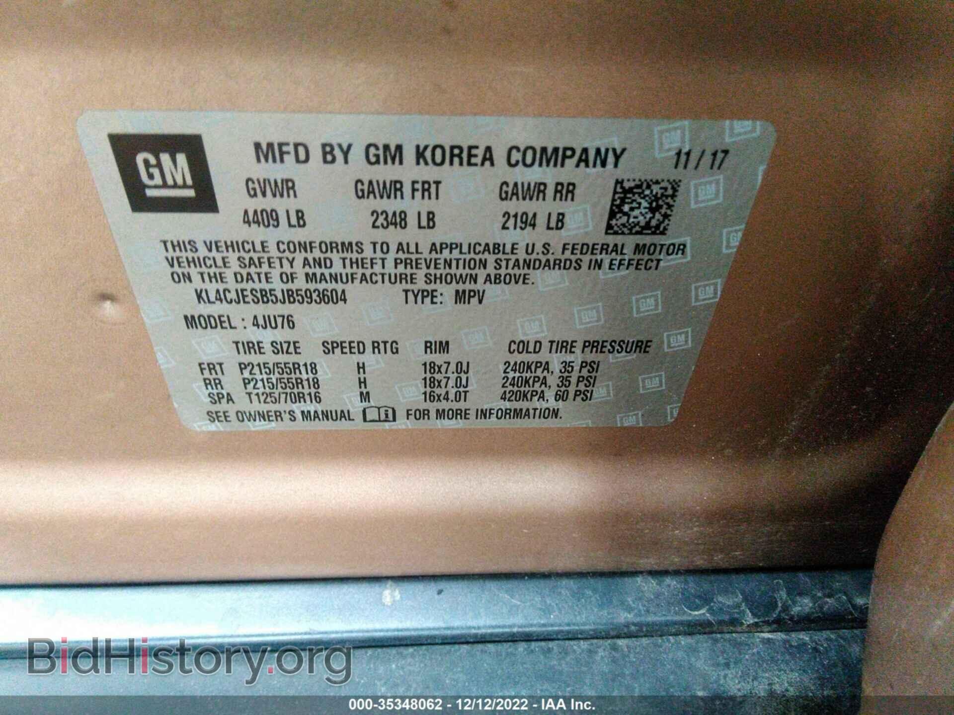 2018 BUICK ENCORE - VIN: KL4CJESB5JB593604 - Photo 9