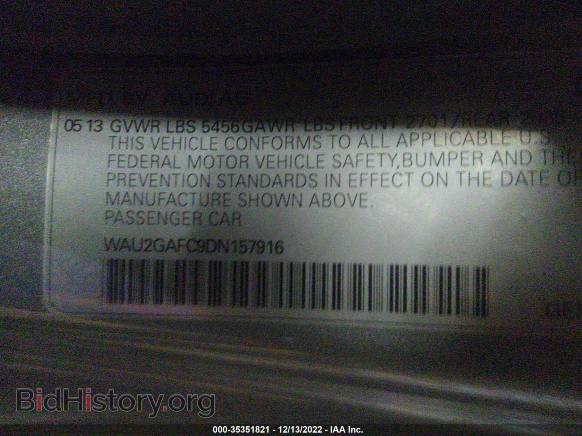 2013 AUDI A7 - VIN: WAU2GAFC9DN157916 - Фото 9