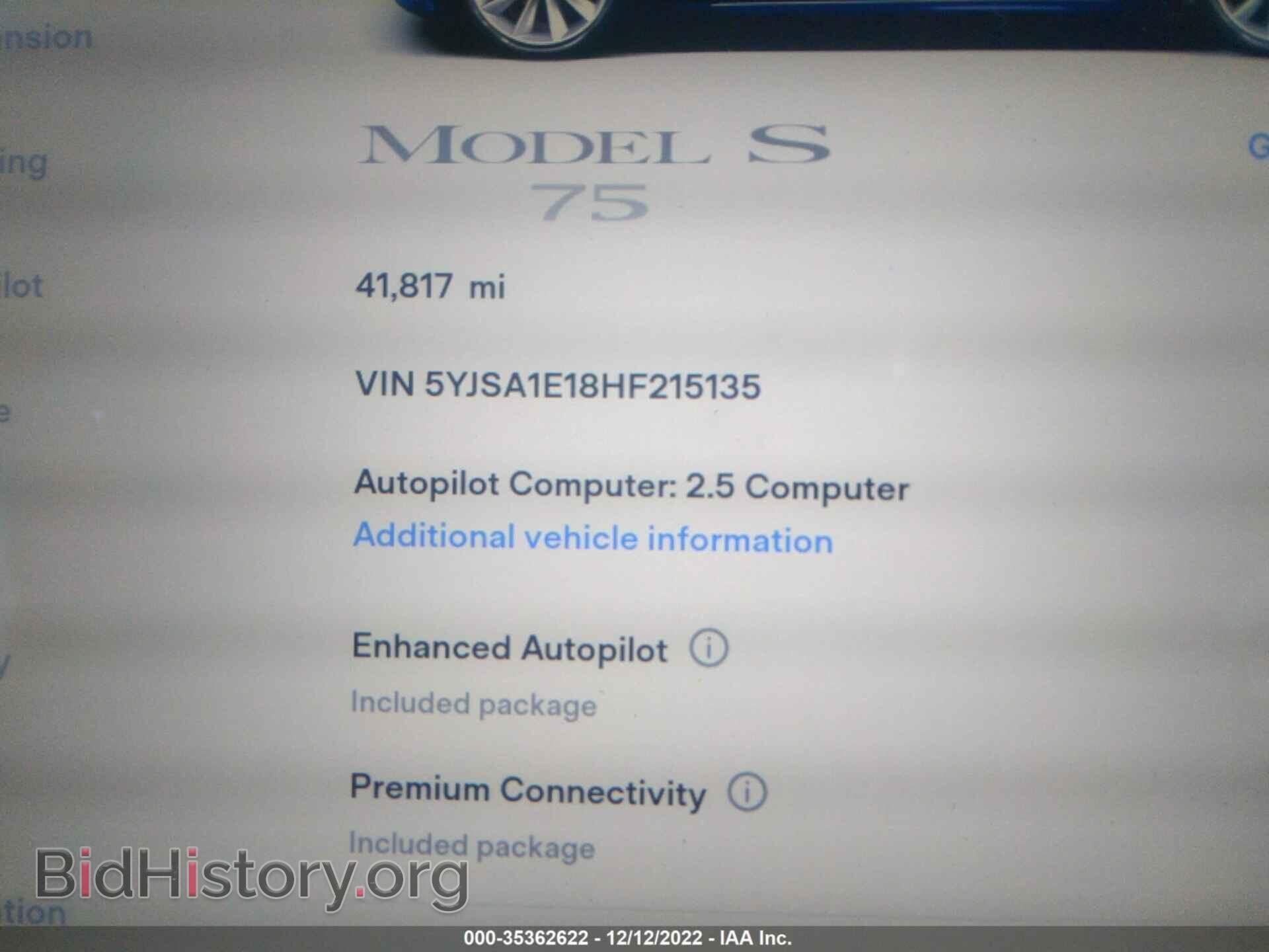 2017 TESLA MODEL S - VIN: 5YJSA1E18HF215135 - Photo 9