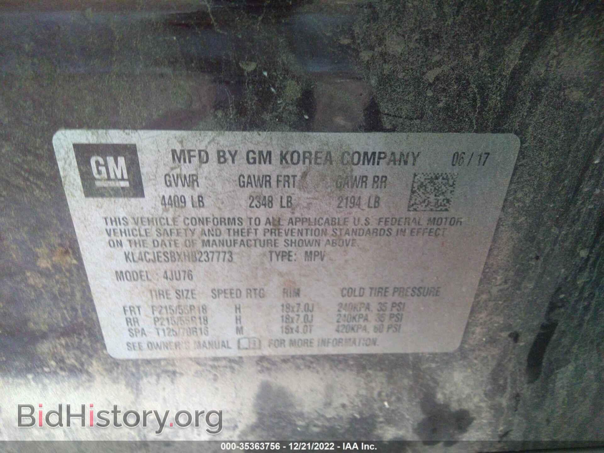 2017 BUICK ENCORE - VIN: KL4CJESBXHB237773 - Photo 9