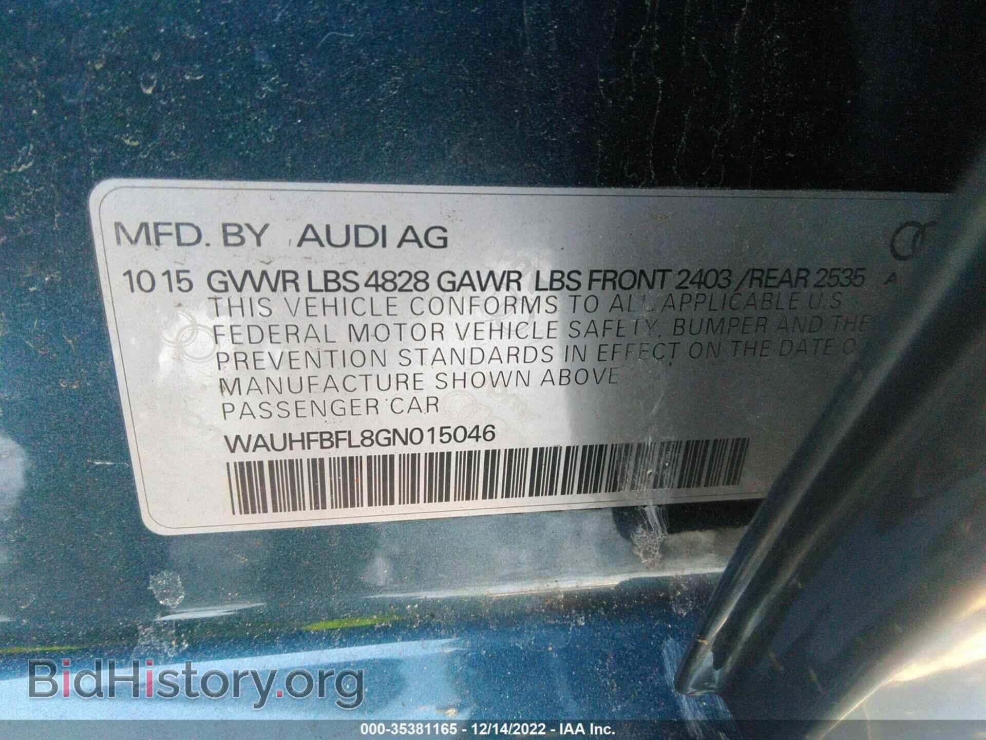 2016 AUDI A4 - VIN: WAUHFBFL8GN015046 - Фото 9