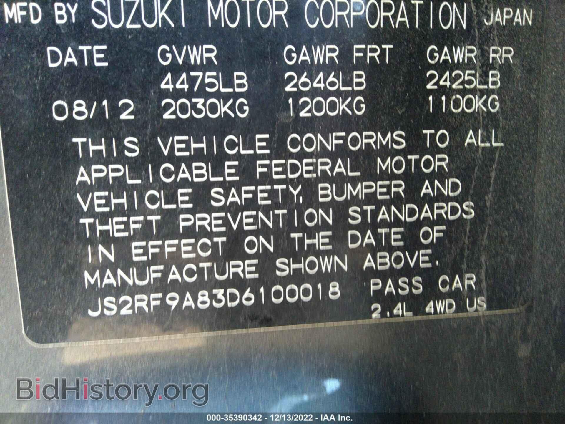 2013 SUZUKI KIZASHI - VIN: JS2RF9A83D6100018 - Photo 9
