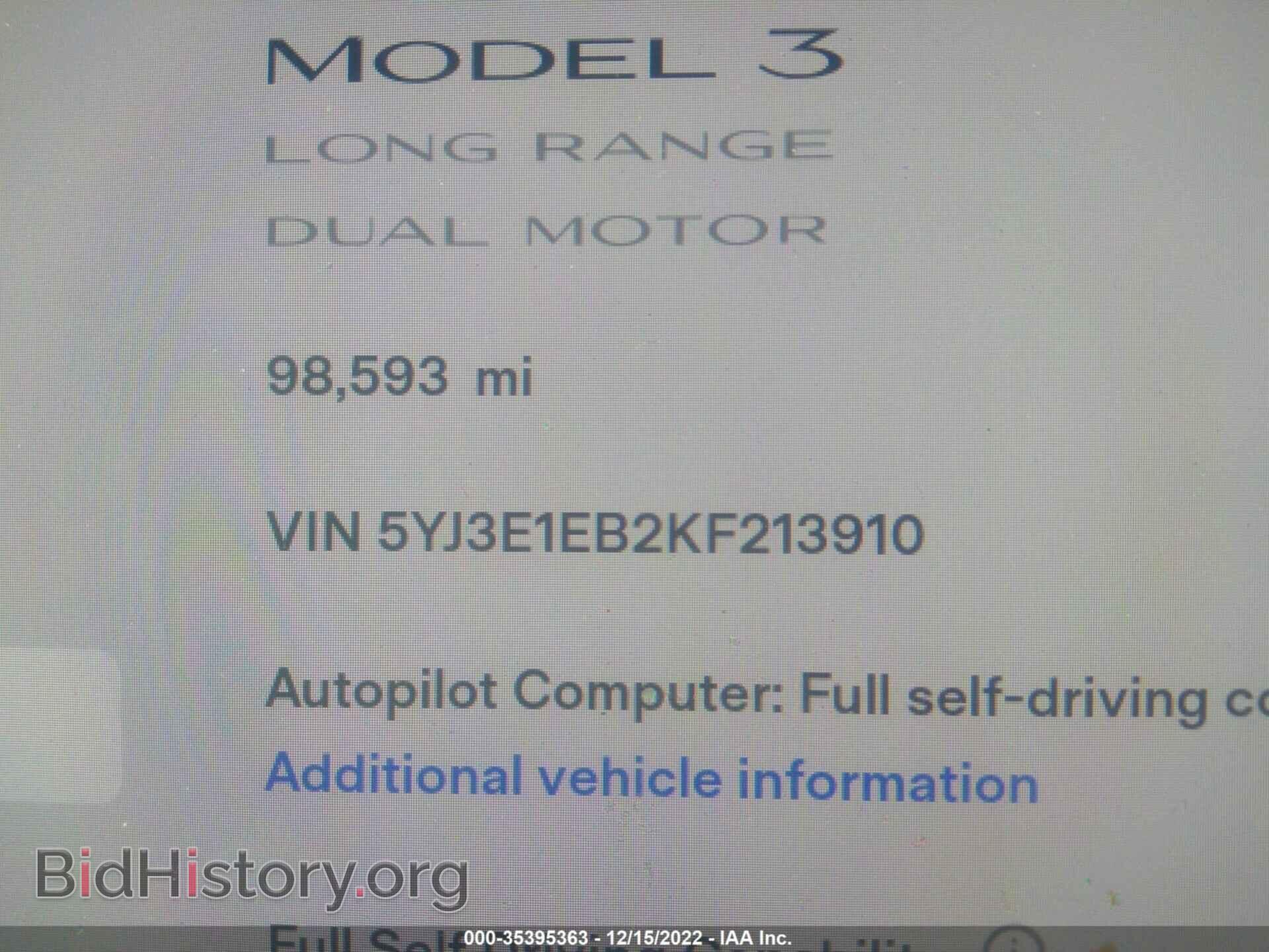 2019 TESLA MODEL 3 - VIN: 5YJ3E1EB2KF213910 - Photo 9