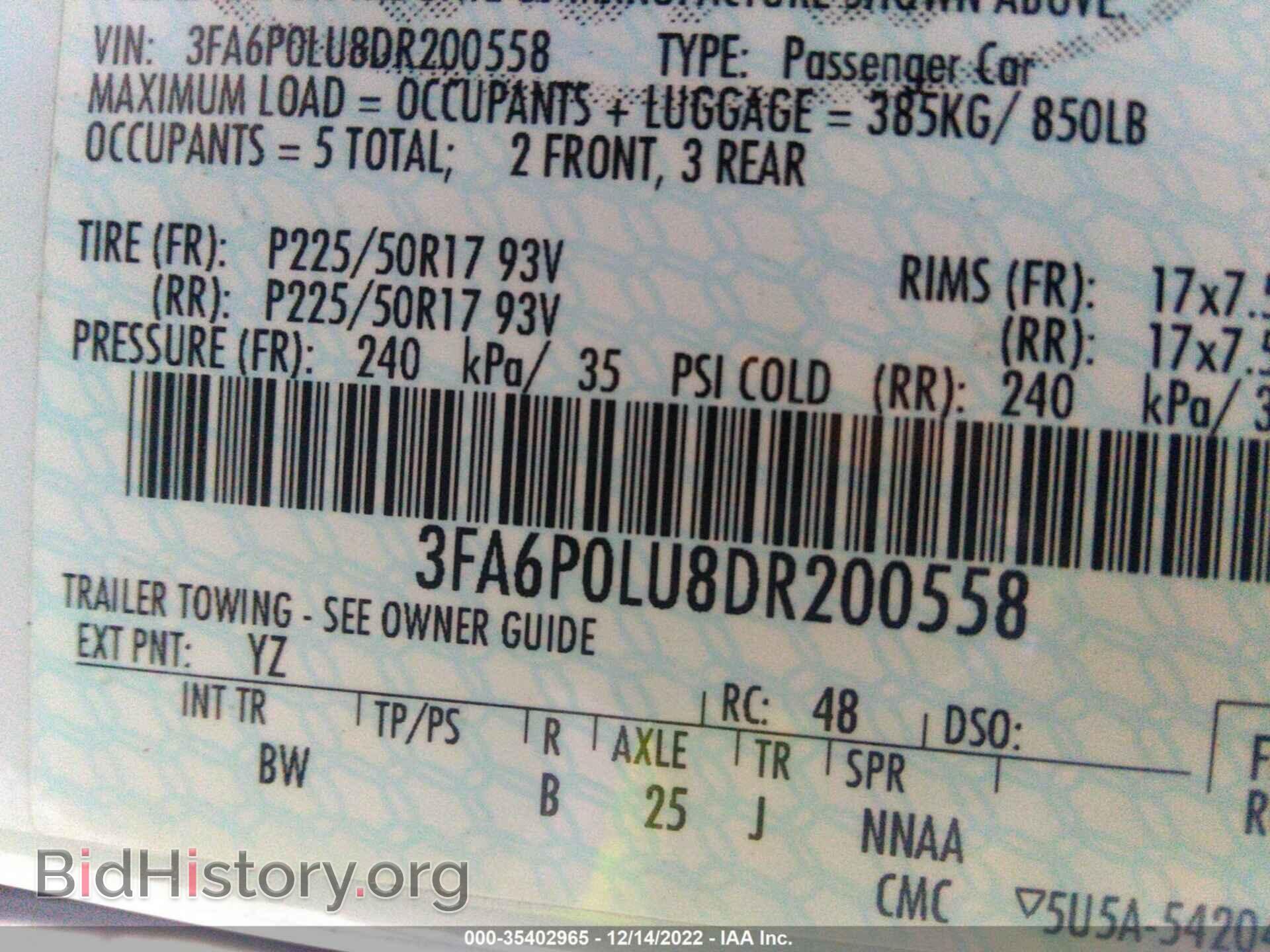 2013 FORD FUSION - VIN: 3FA6P0LU8DR200558 - Photo 9