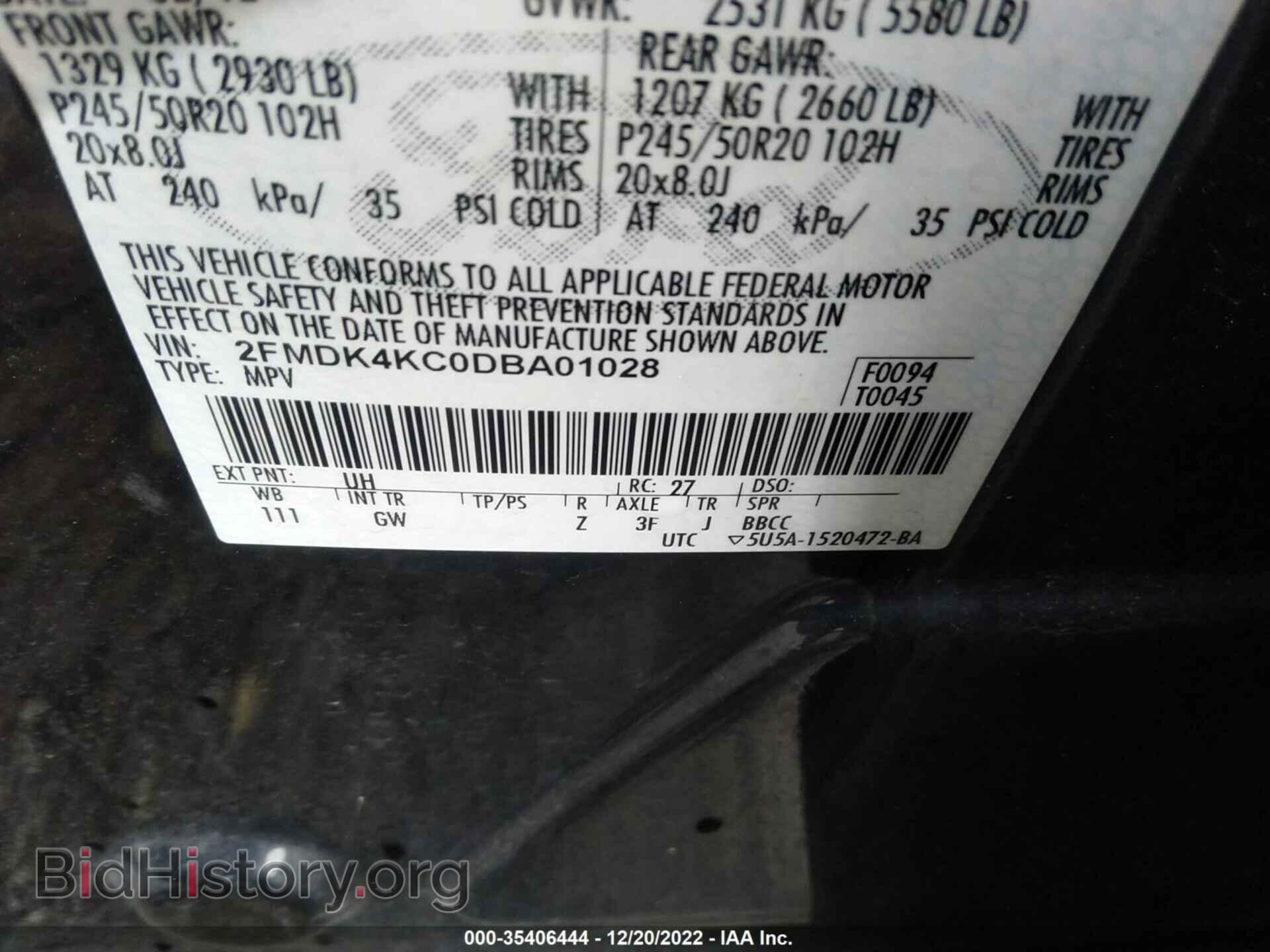 2013 FORD EDGE - VIN: 2FMDK4KC0DBA01028 - Photo 9