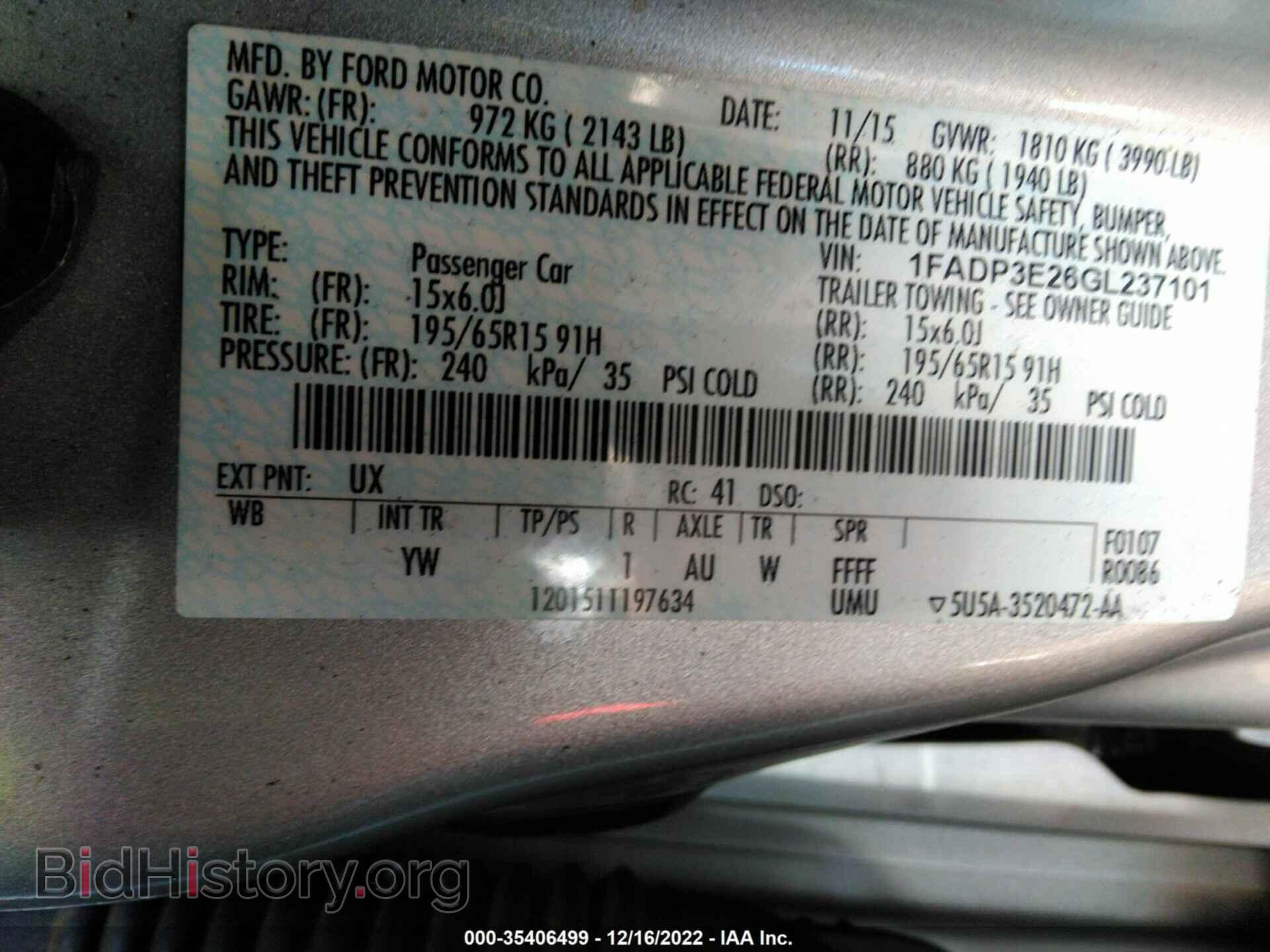 2016 FORD FOCUS - VIN: 1FADP3E26GL237101 - Photo 9