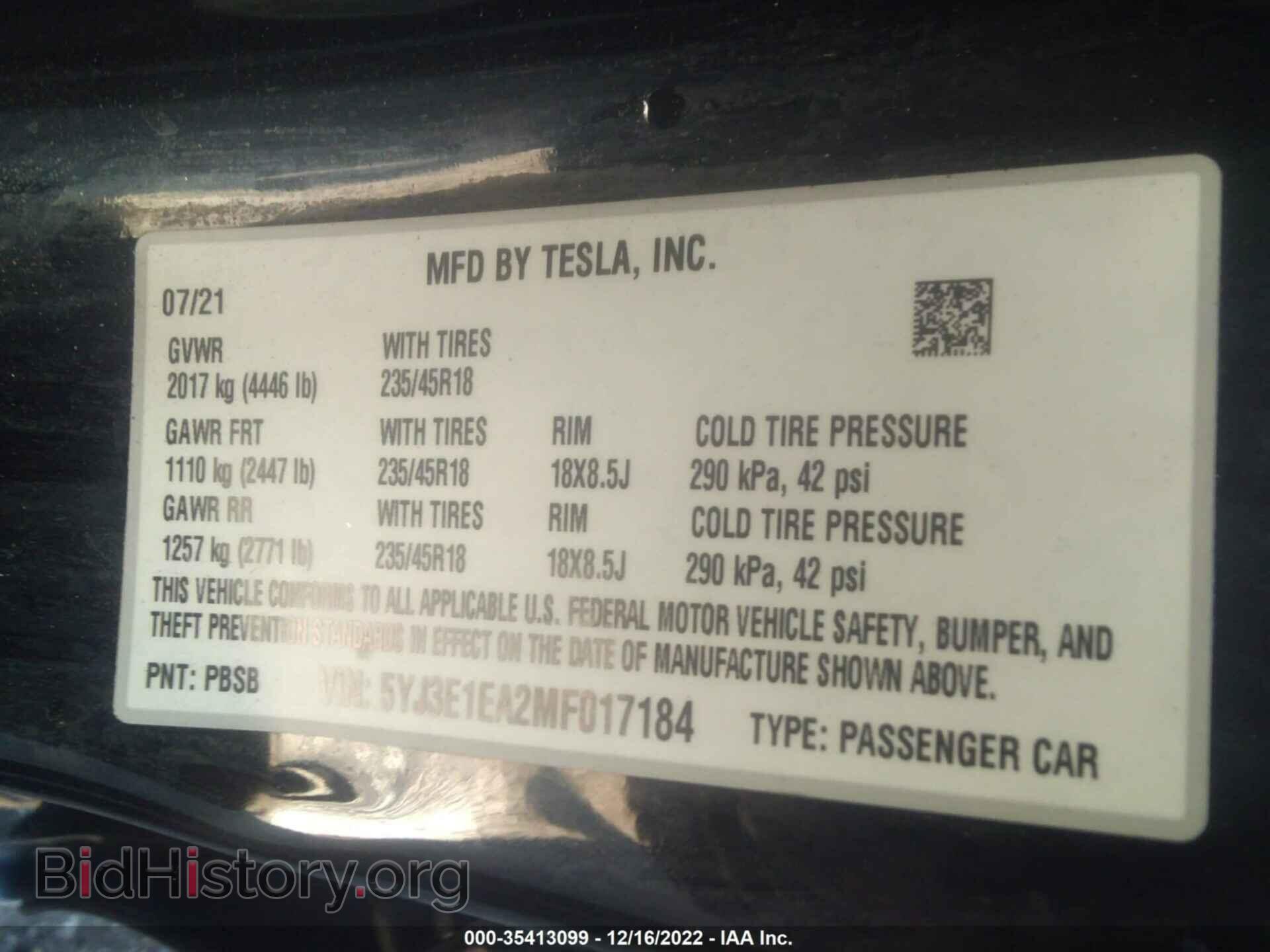 2021 TESLA MODEL 3 - VIN: 5YJ3E1EA2MF017184 - Photo 9