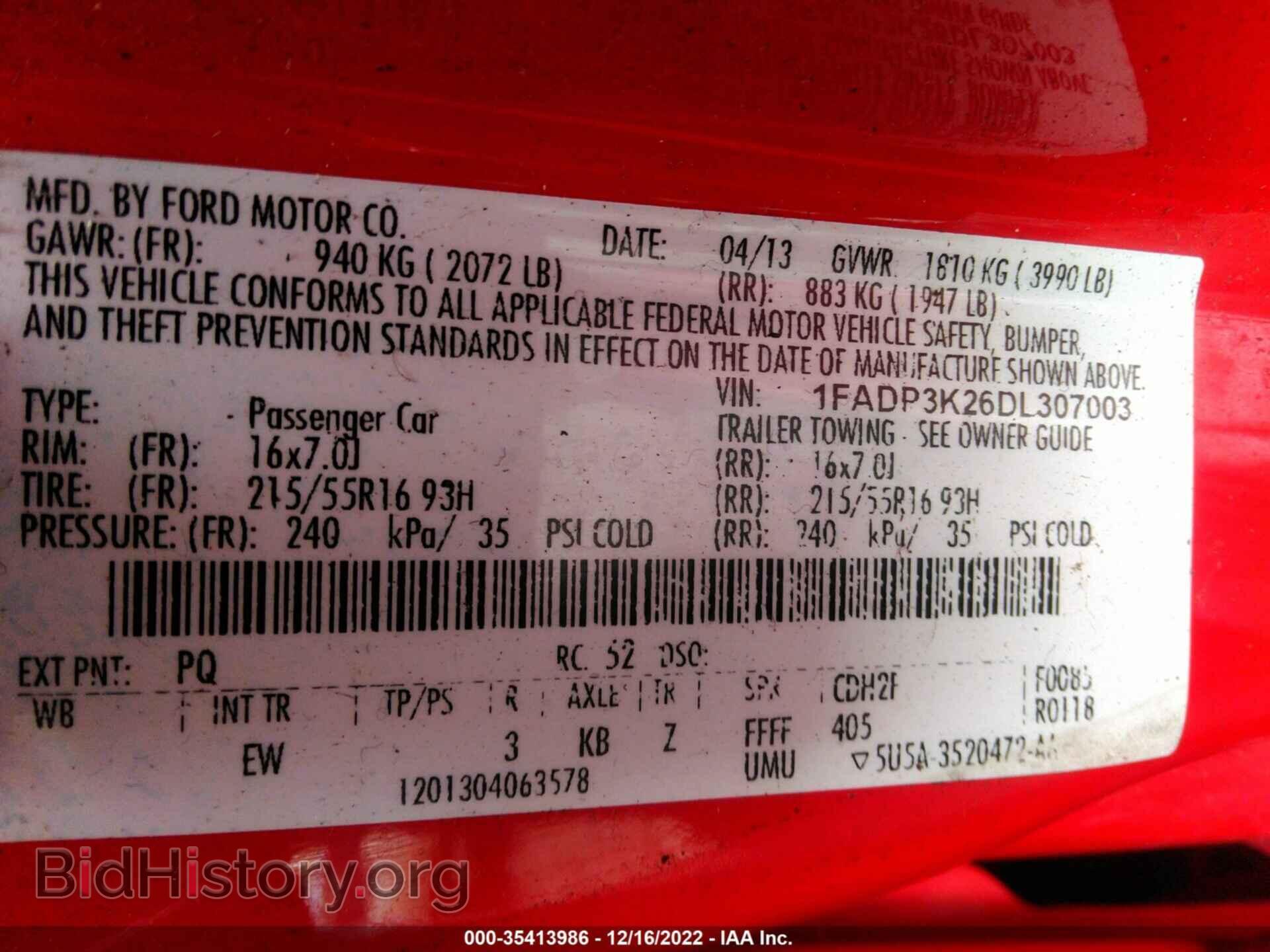 2013 FORD FOCUS - VIN: 1FADP3K26DL307003 - Фото 9