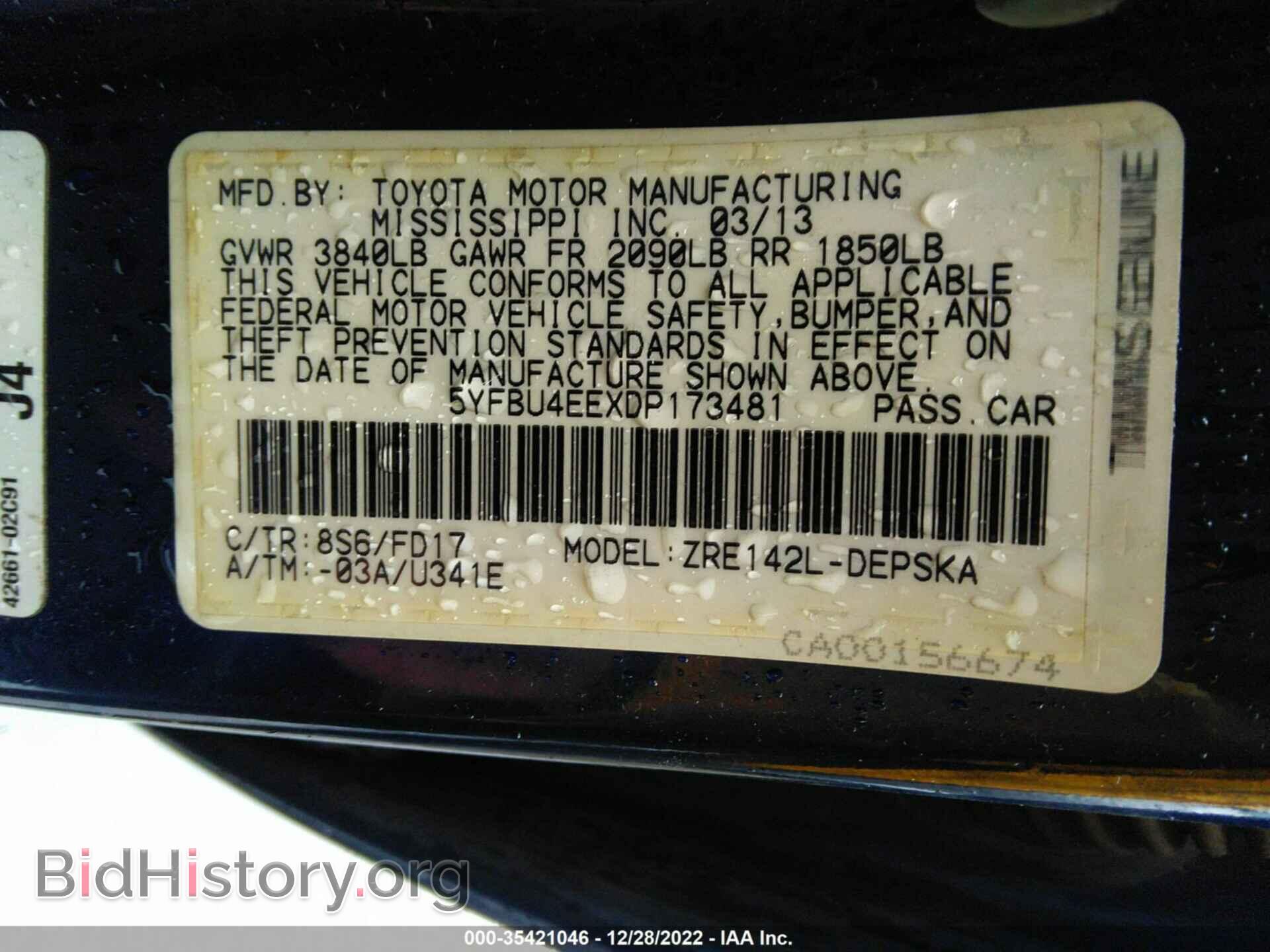 2013 TOYOTA COROLLA - VIN: 5YFBU4EEXDP173481 - Photo 9