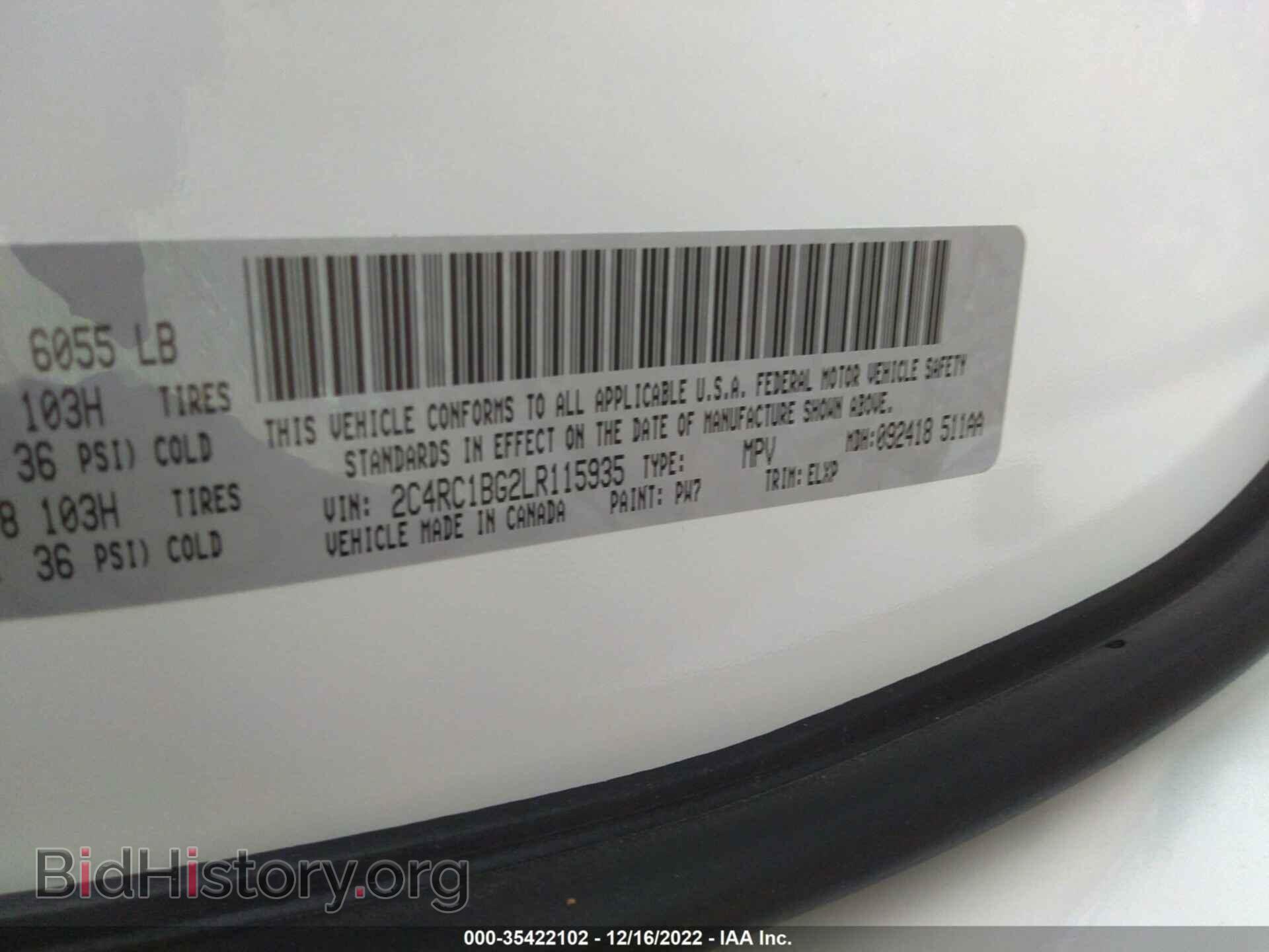 2020 CHRYSLER PACIFICA - VIN: 2C4RC1BG2LR115935 - Photo 9