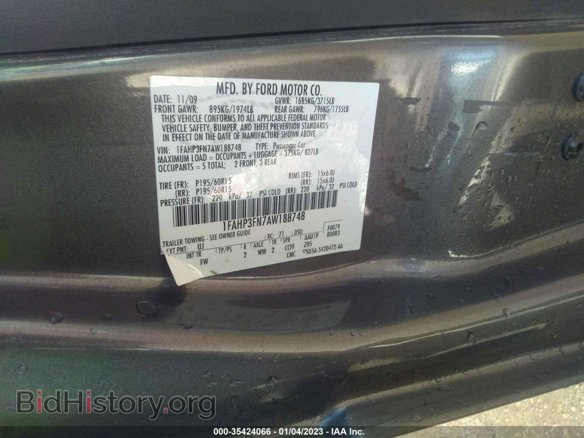 2010 FORD FOCUS - VIN: 1FAHP3FN7AW188748 - Photo 9