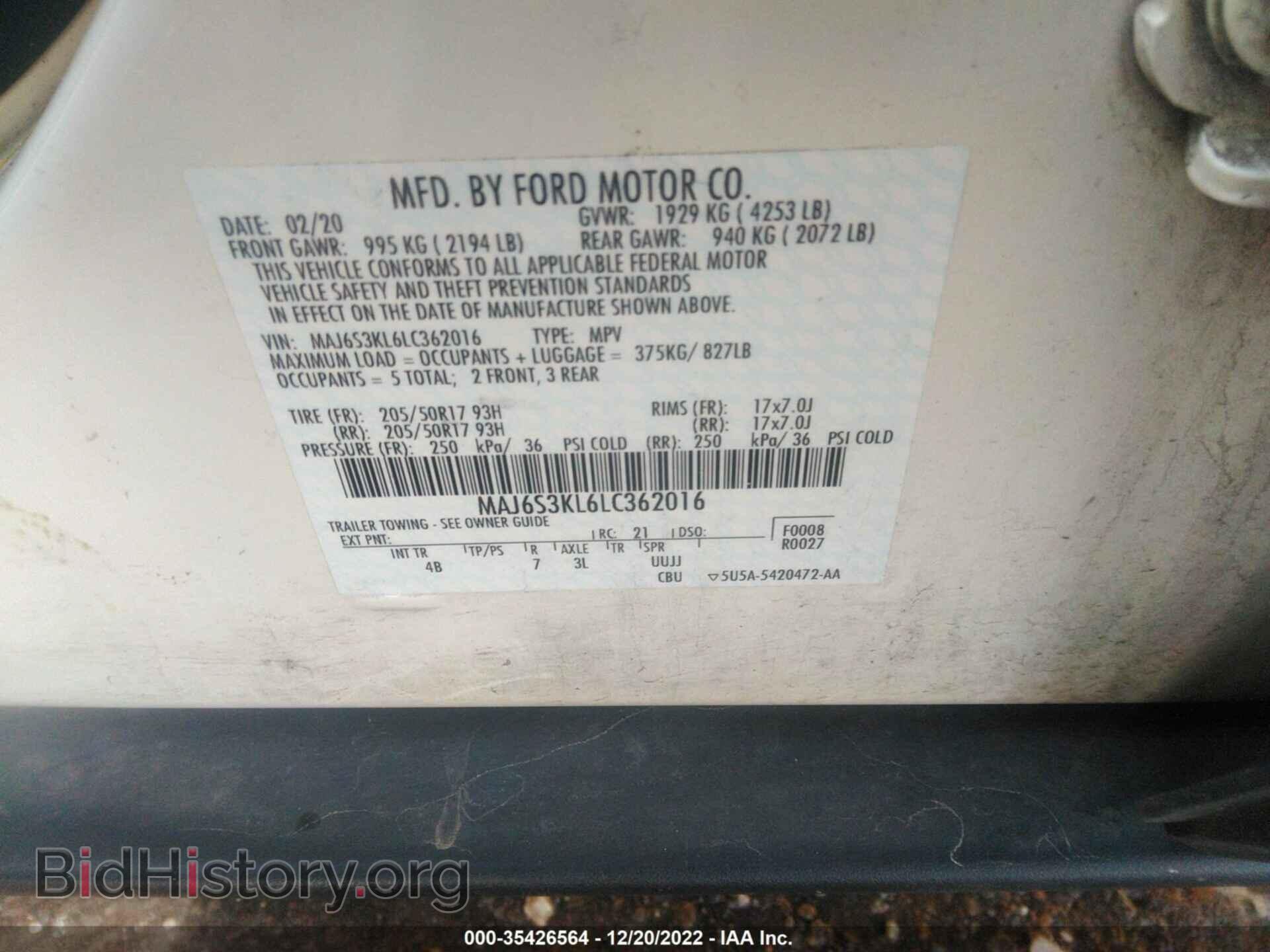 2020 FORD ECOSPORT - VIN: MAJ6S3KL6LC362016 - Photo 9
