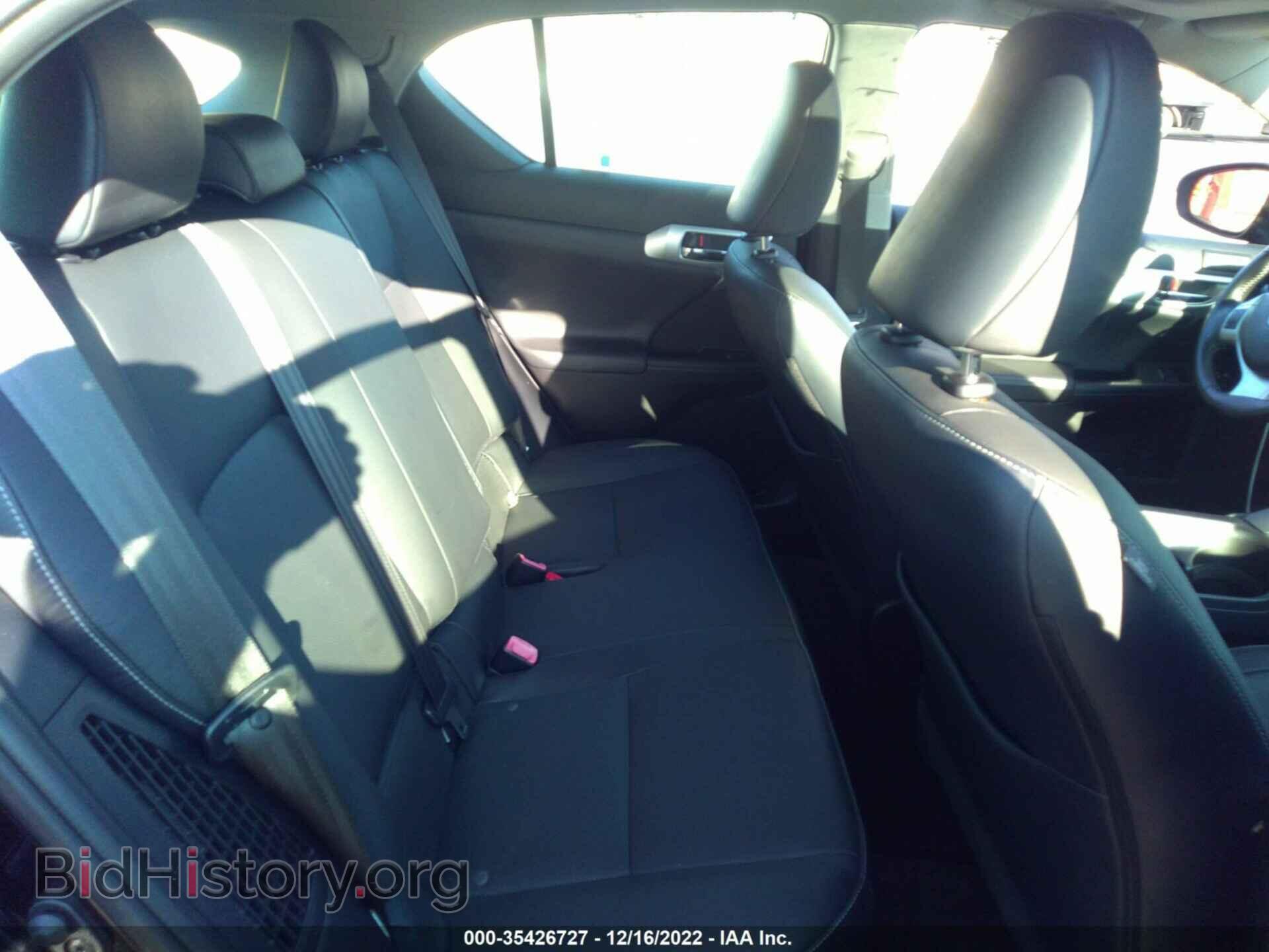 2012 LEXUS CT 200H - VIN: JTHKD5BH9C2096358 - Фото 8