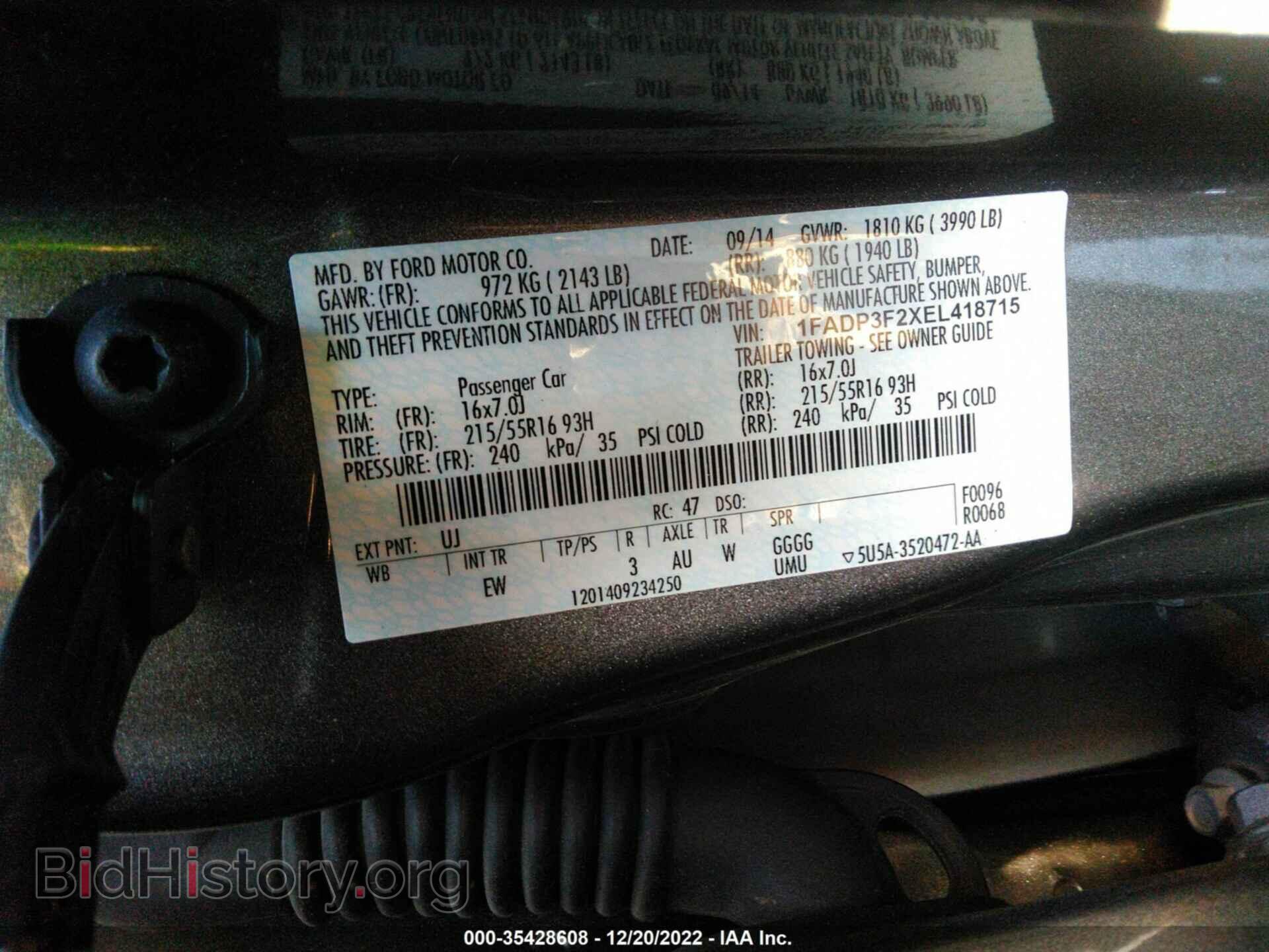 2014 FORD FOCUS - VIN: 1FADP3F2XEL418715 - Photo 9