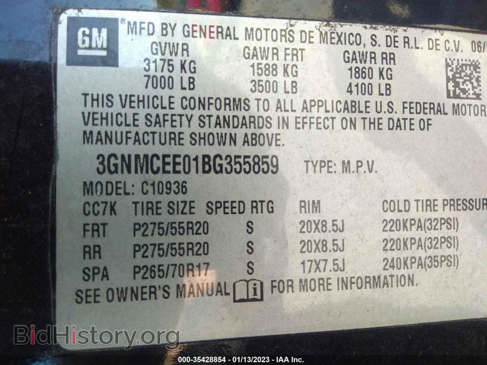 2011 CHEVROLET AVALANCHE - VIN: 3GNMCEE01BG355859 - Фото 9