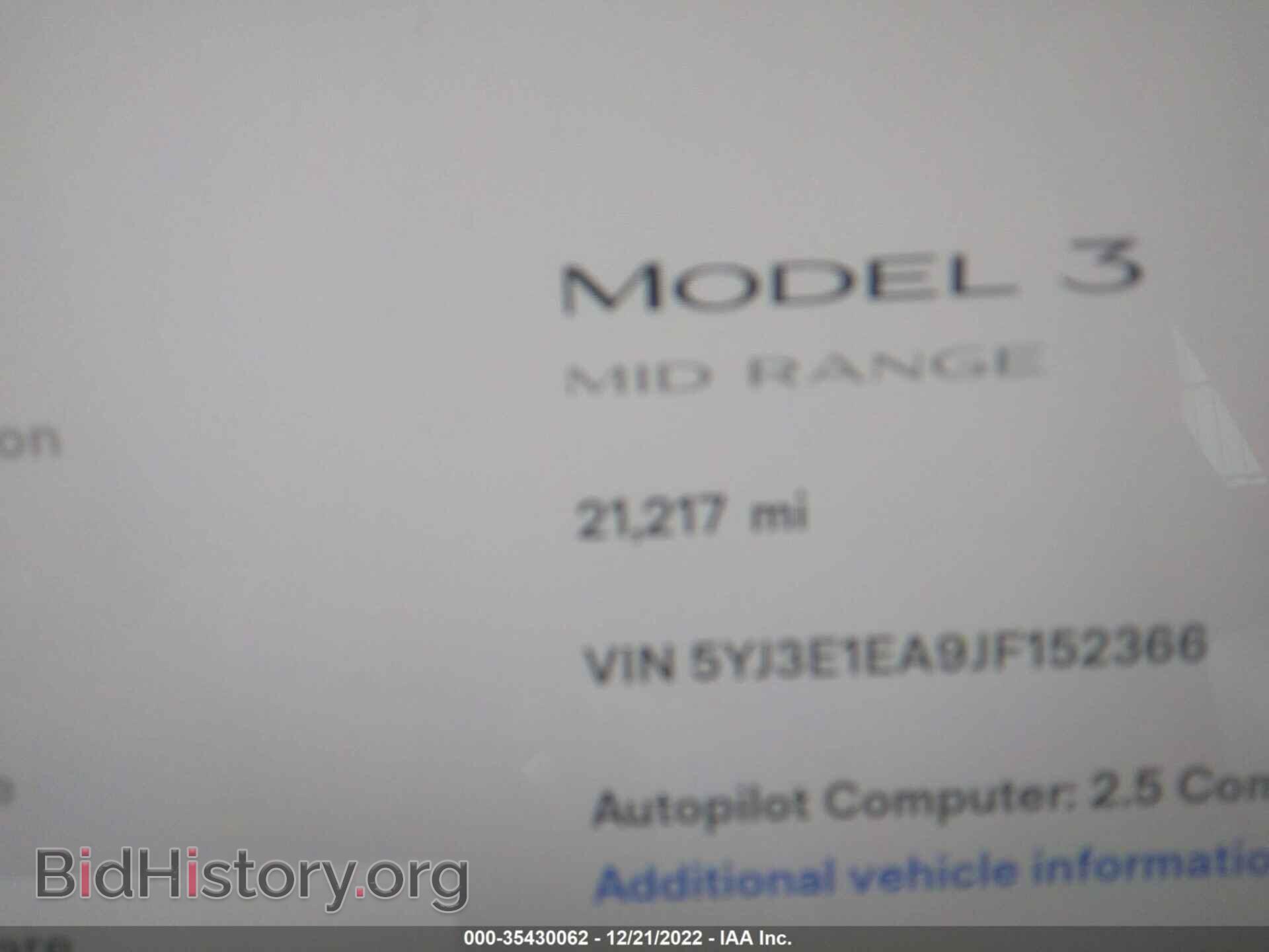 2018 TESLA MODEL 3 - VIN: 5YJ3E1EA9JF152366 - Photo 7